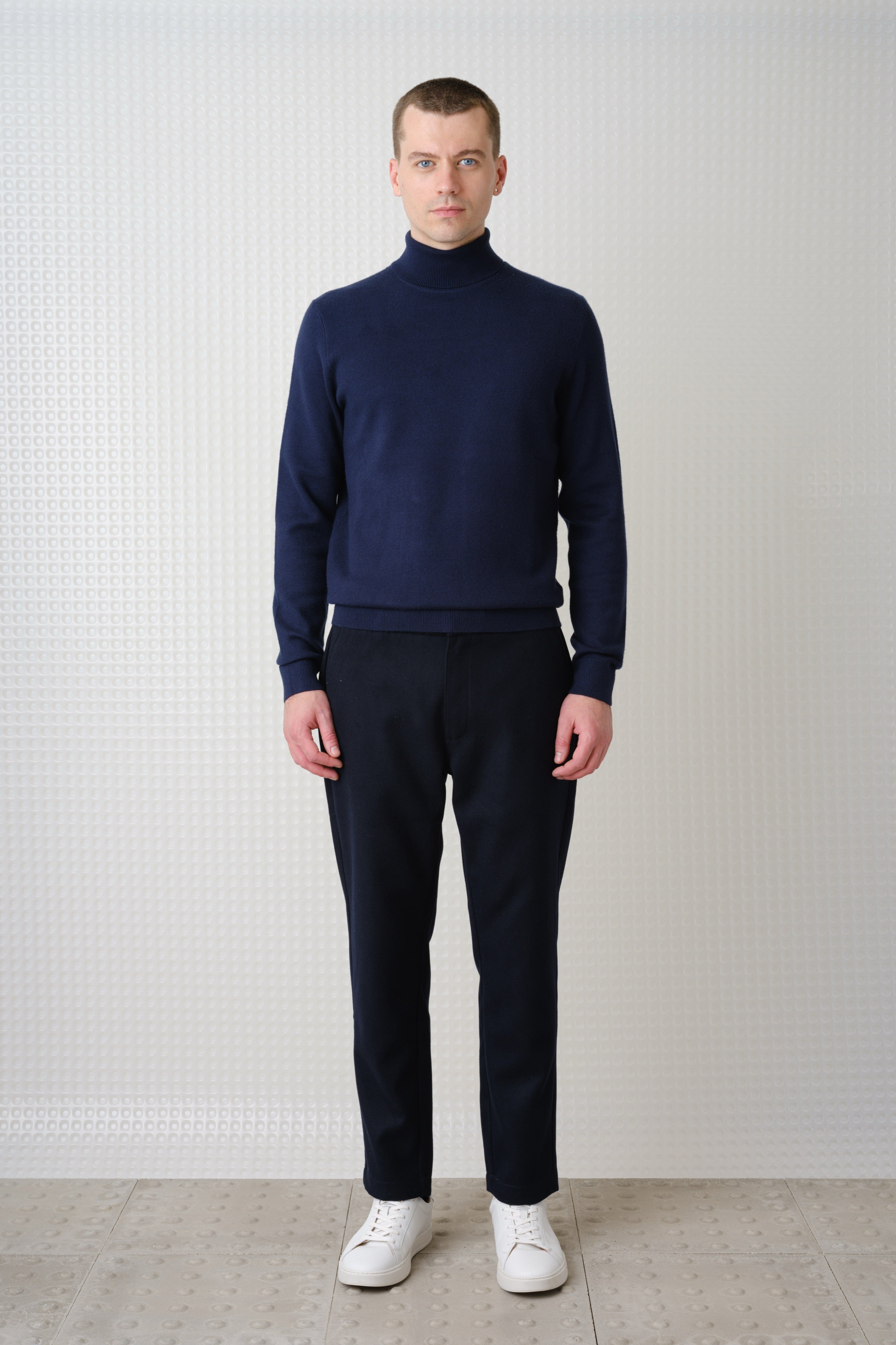 Maltro - Roll Neck Knit - Navy