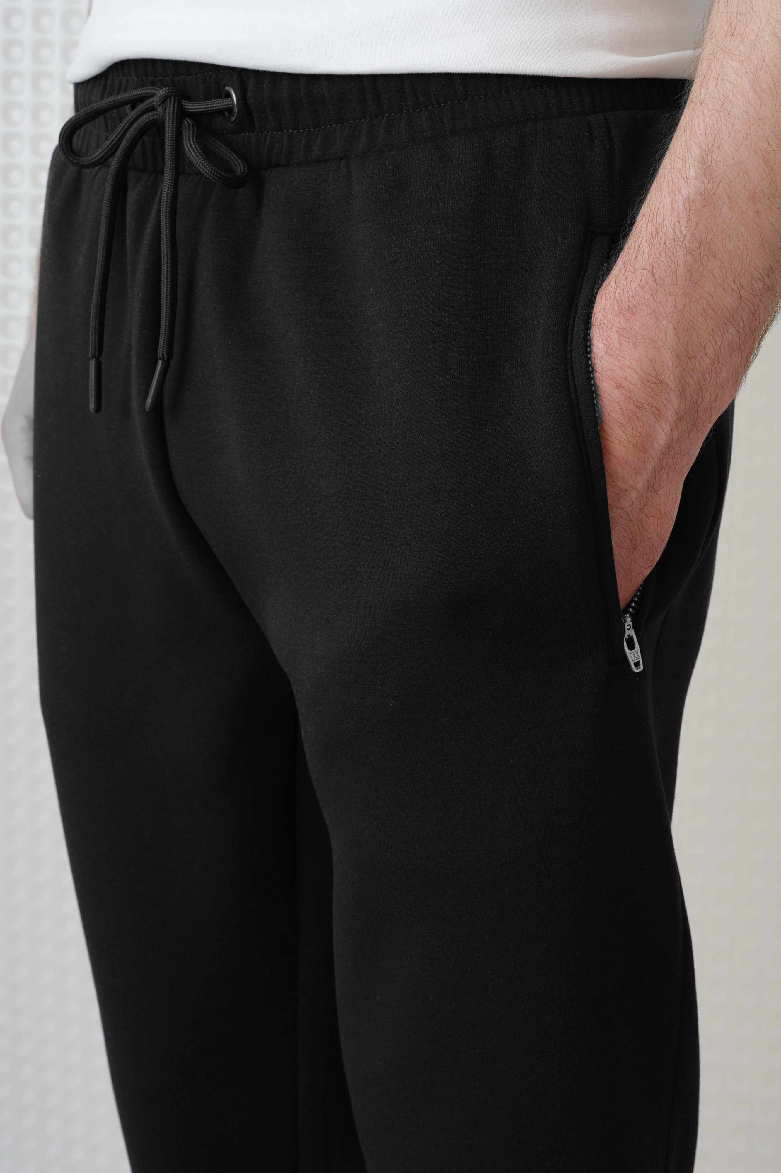 Azriel - Bonded Jersey Joggers - Black