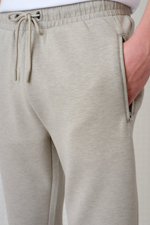Azriel - Bonded Jersey Joggers - Stone