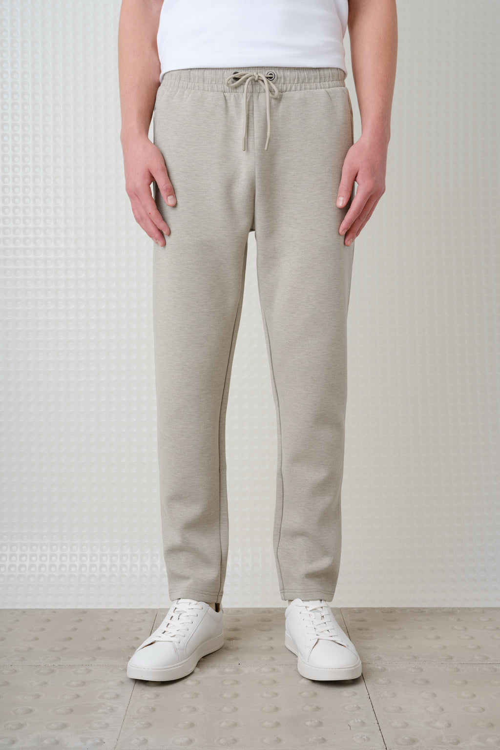 Azriel - Bonded Jersey Joggers - Stone