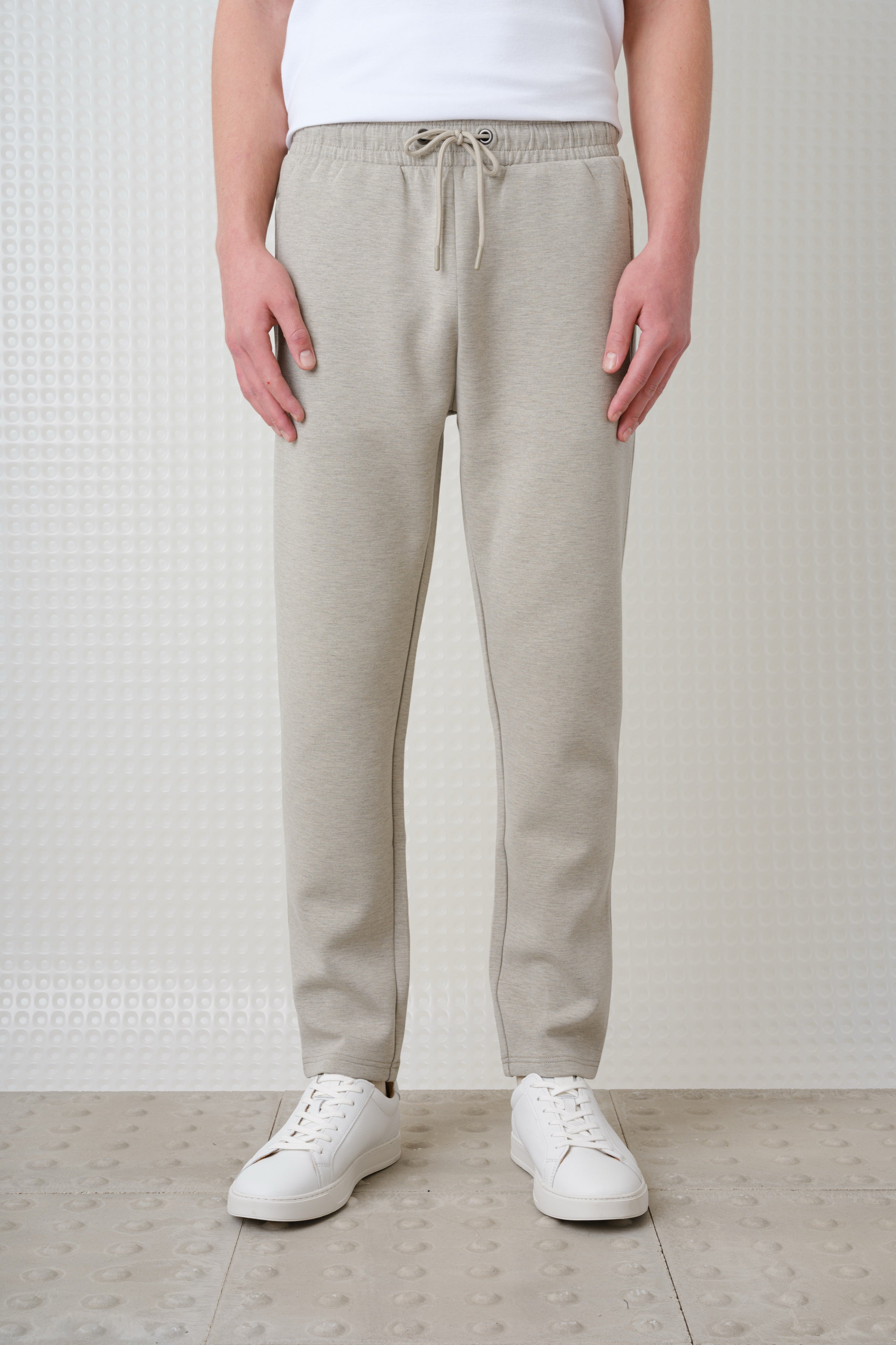 Azriel - Bonded Jersey Joggers - Stone