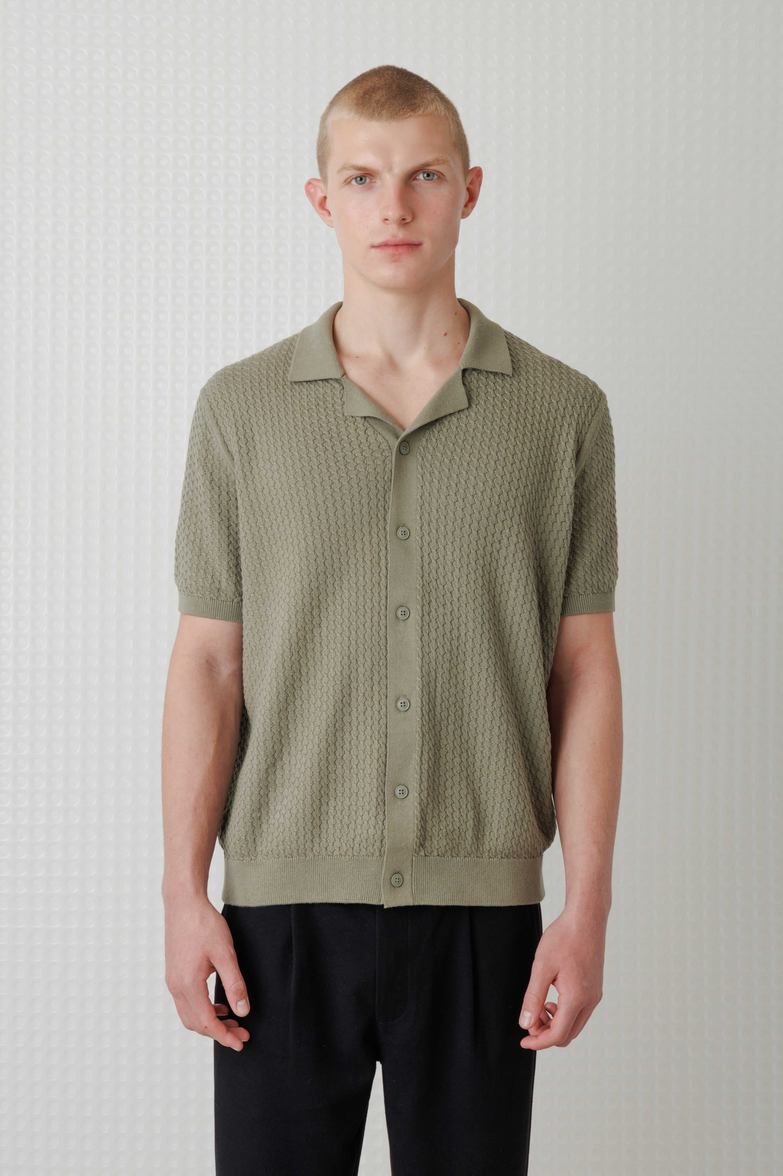 Bergen Button Through Polo - Sage