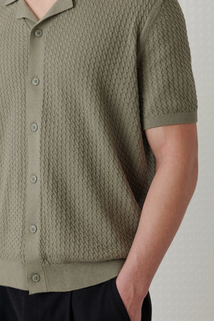Bergen Button Through Polo - Sage