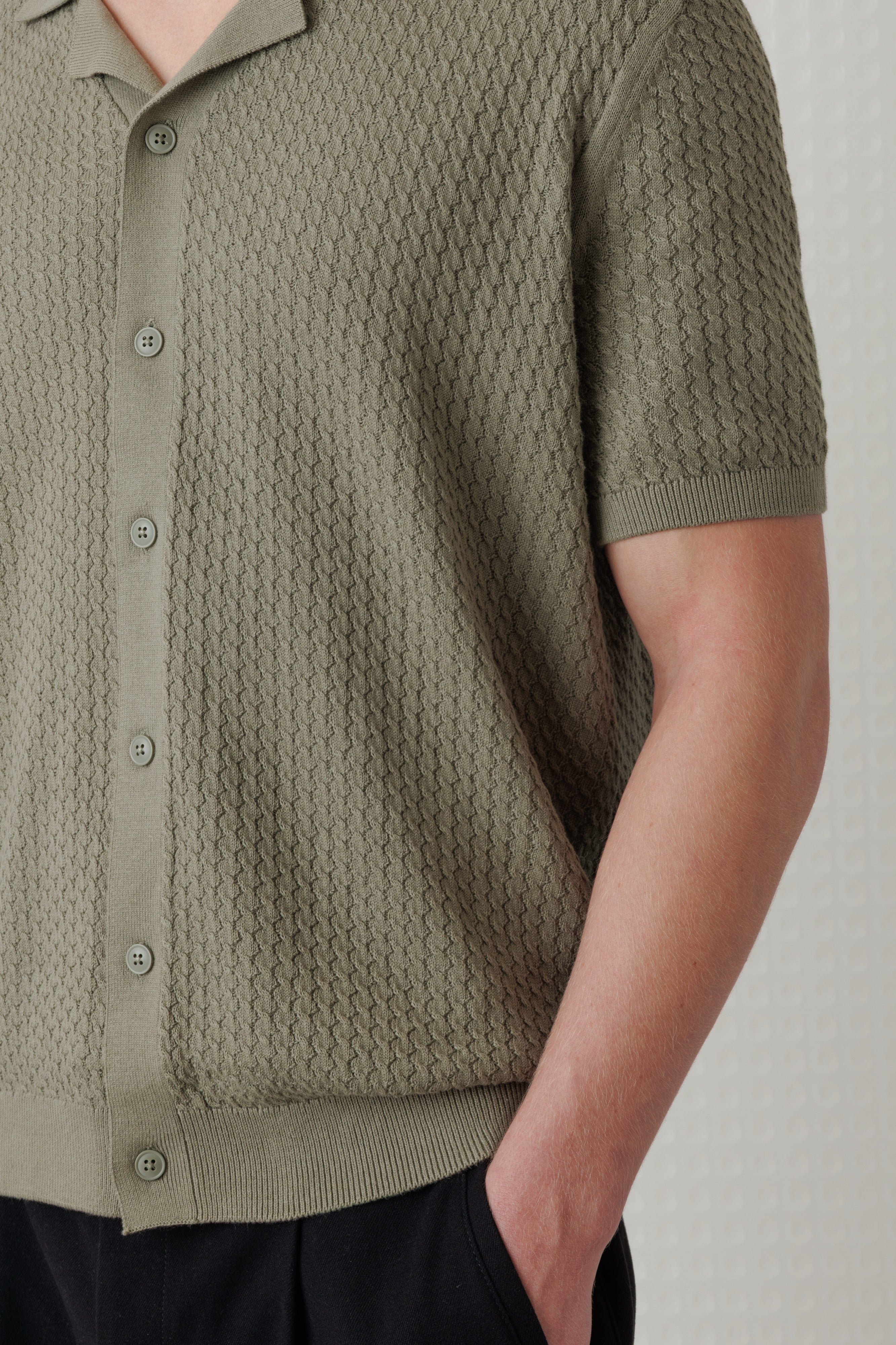 Bergen Button Through Polo - Sage
