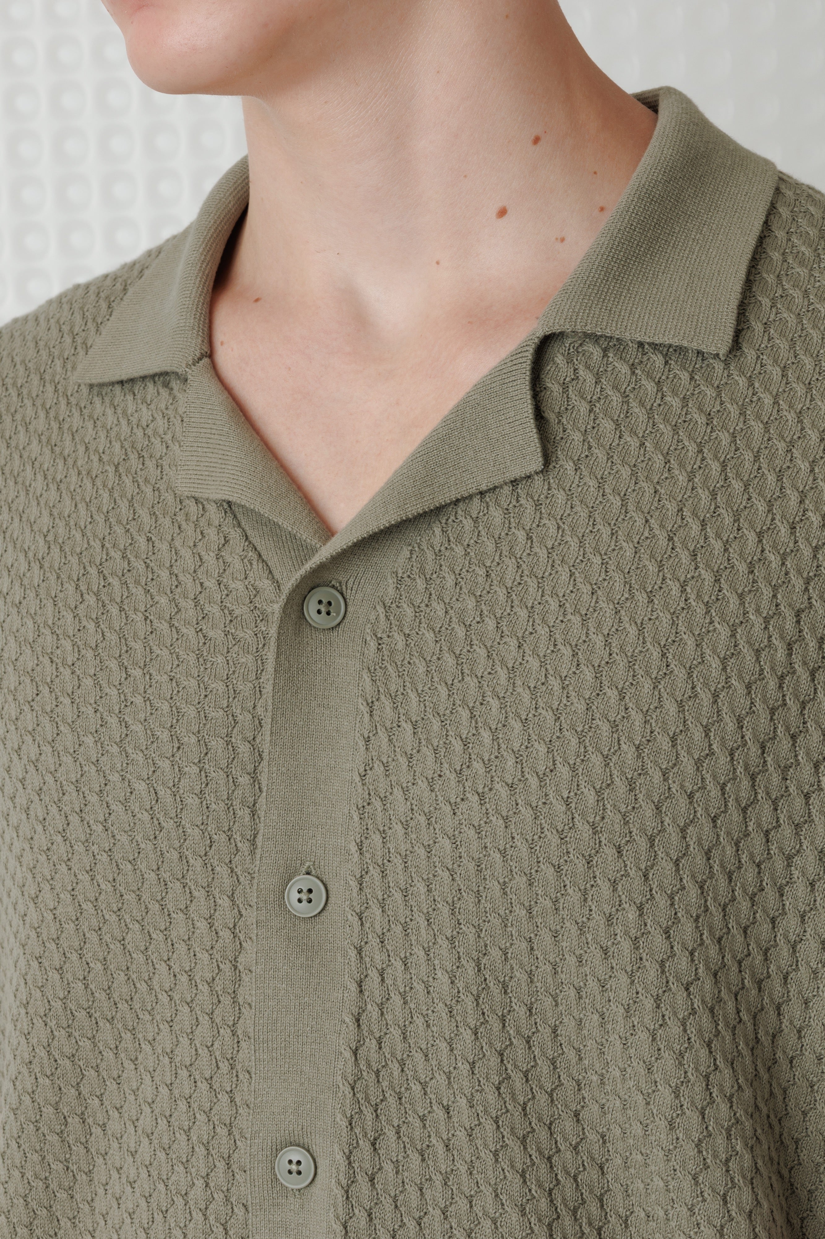 Bergen Button Through Polo - Sage