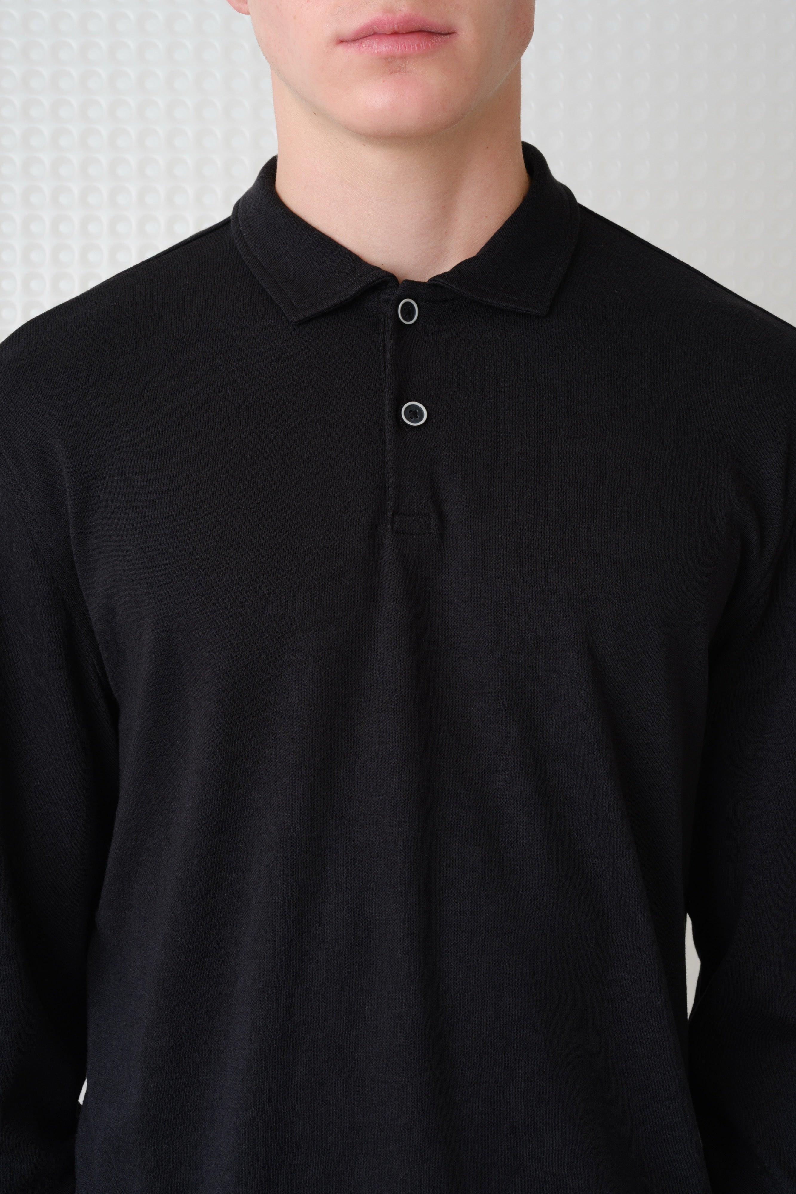 Burin - 260GSM Interlock Long Sleeve Polo - Black