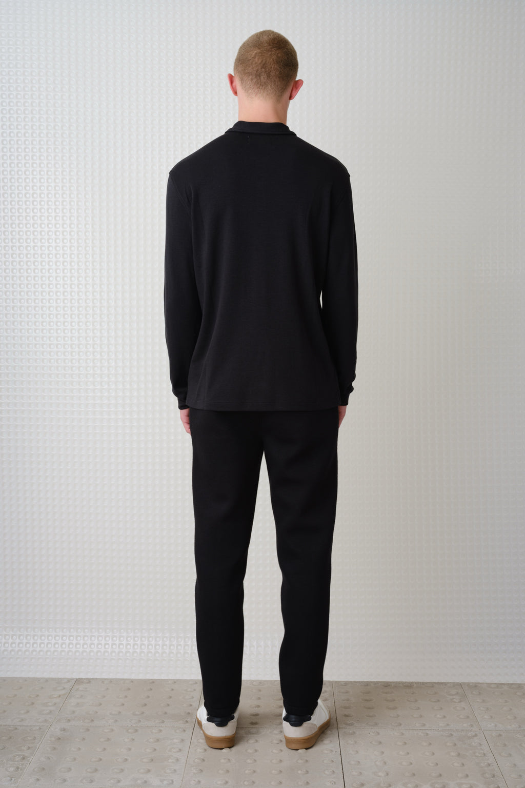 Burin - 260GSM Interlock Long Sleeve Polo - Black