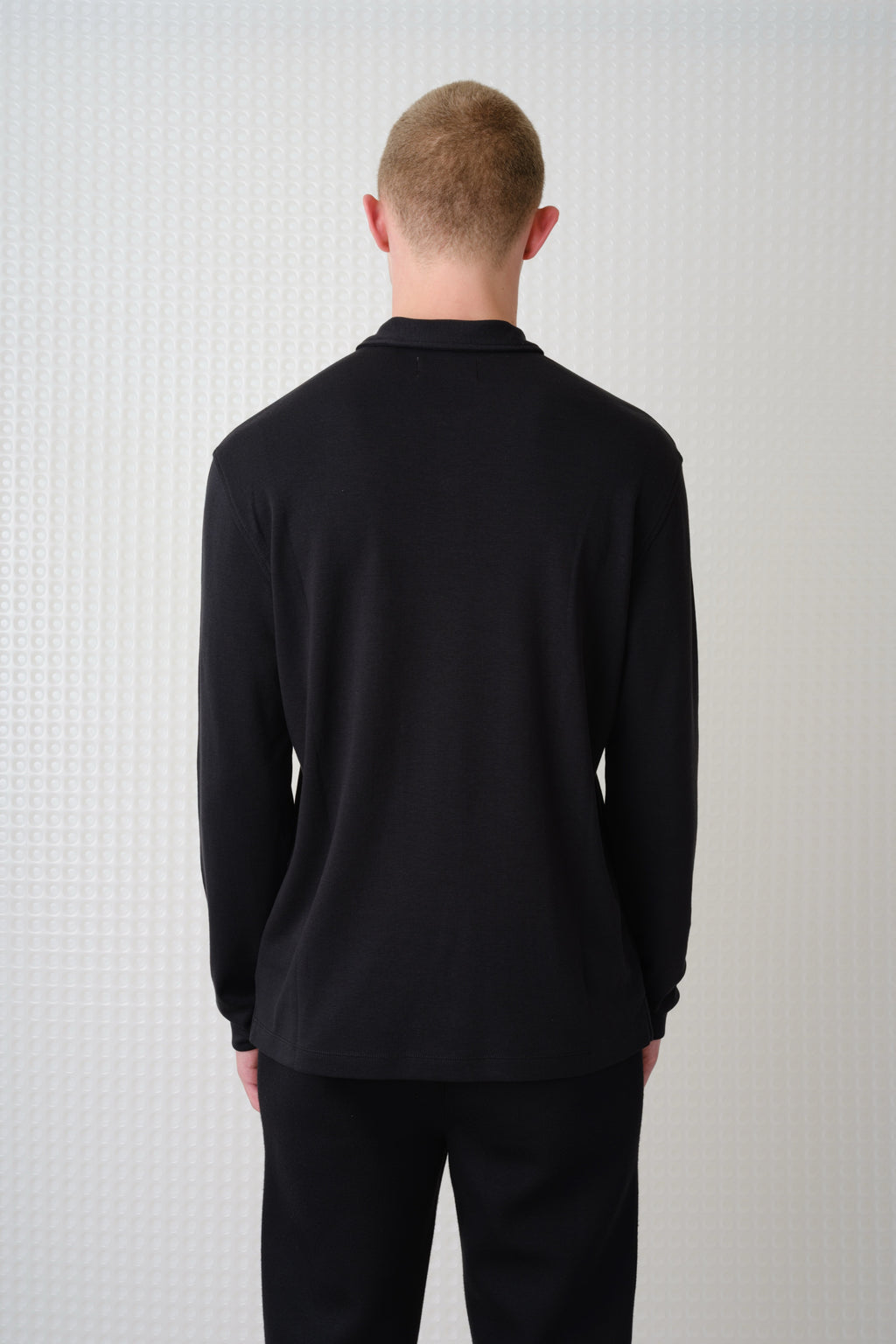 Burin - 260GSM Interlock Long Sleeve Polo - Black