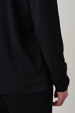 Burin - 260GSM Interlock Long Sleeve Polo - Black