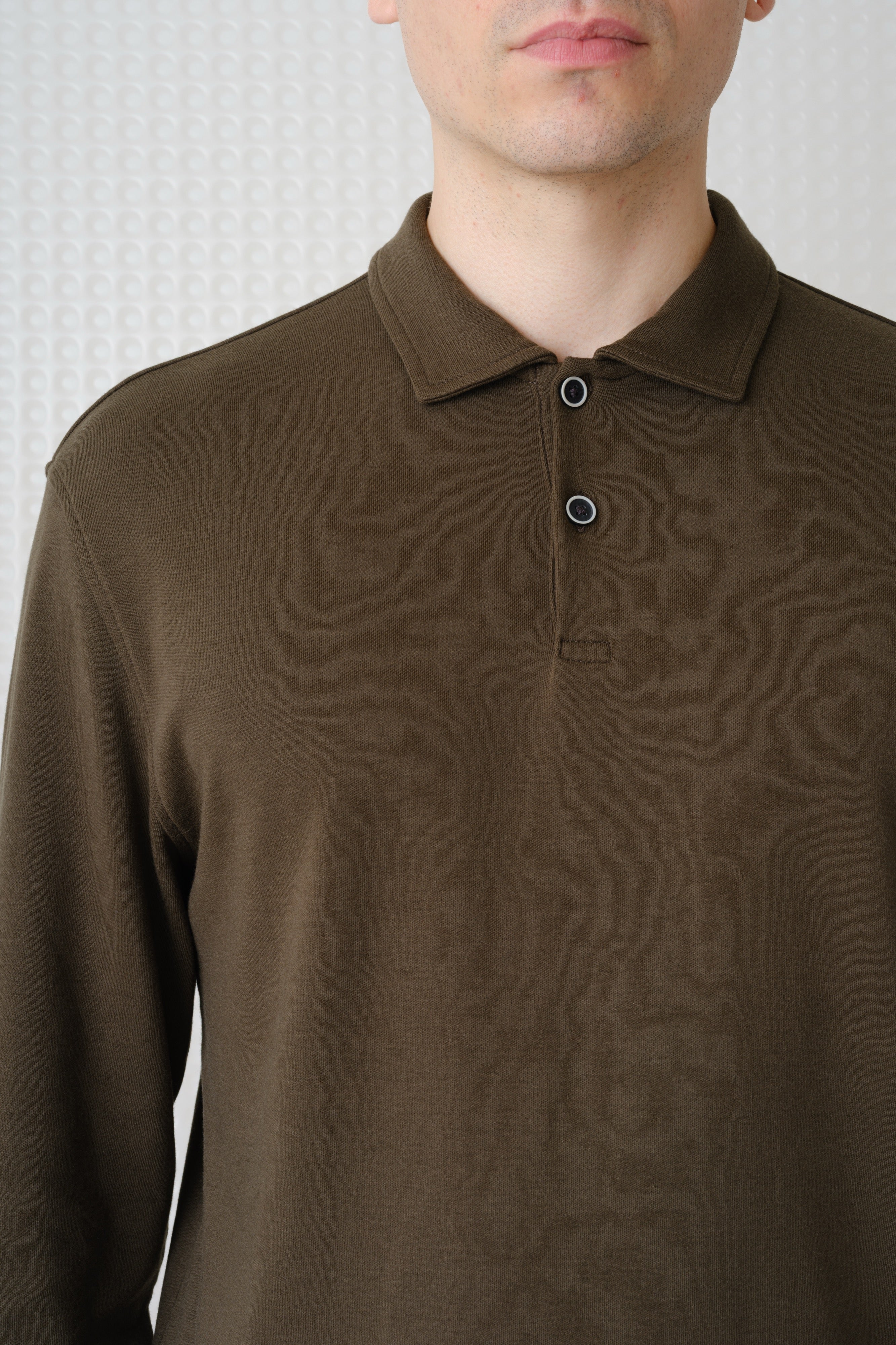 Burin - 260GSM Interlock Long Sleeve Polo - Olive