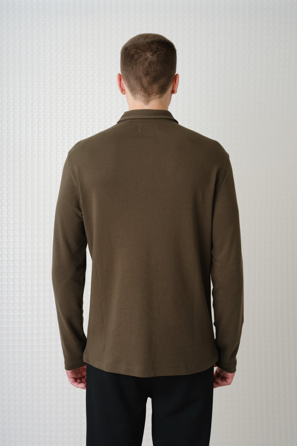 Burin - 260GSM Interlock Long Sleeve Polo - Olive