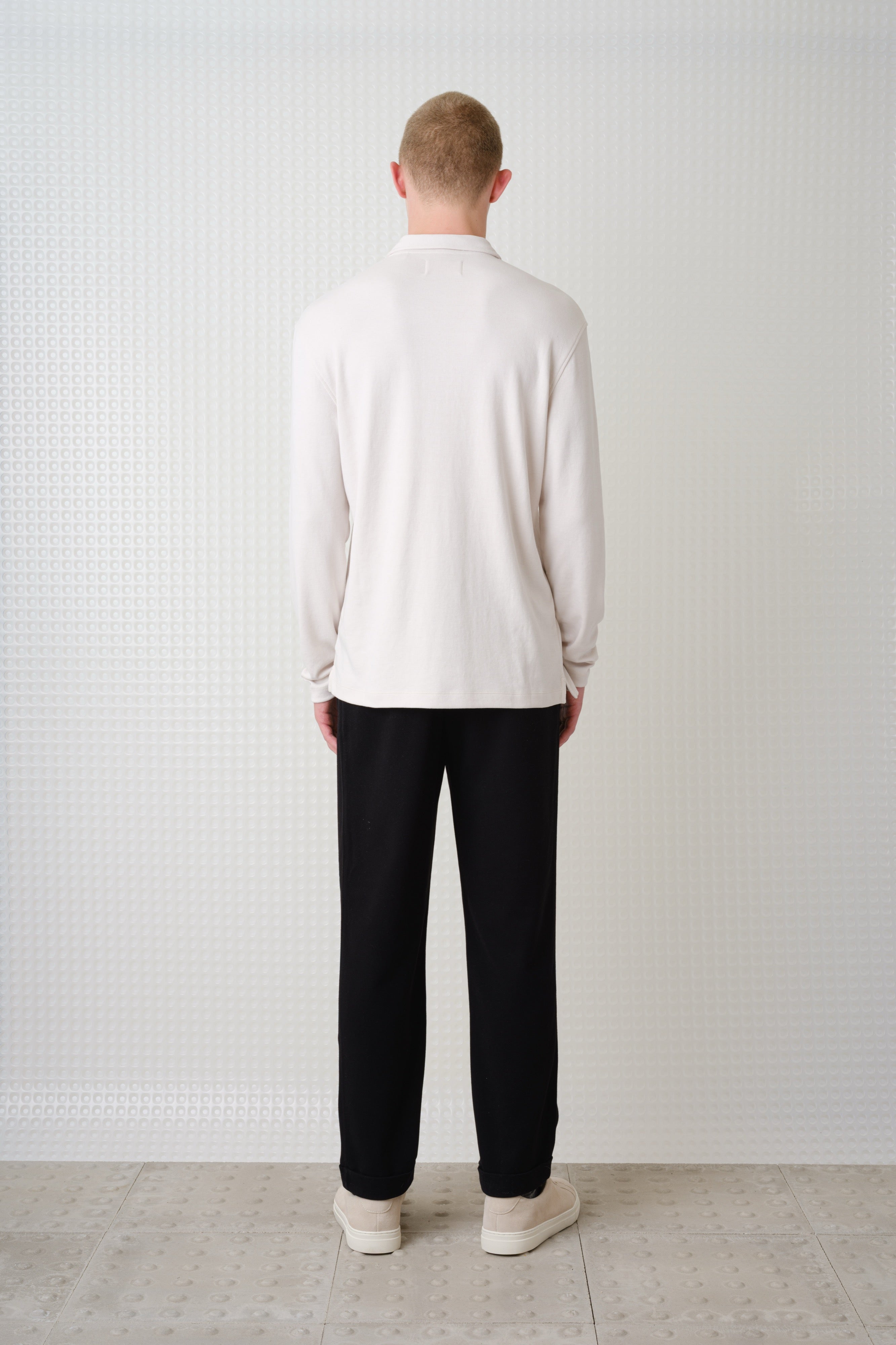 Burin - 260GSM Interlock Long Sleeve Polo - Stone