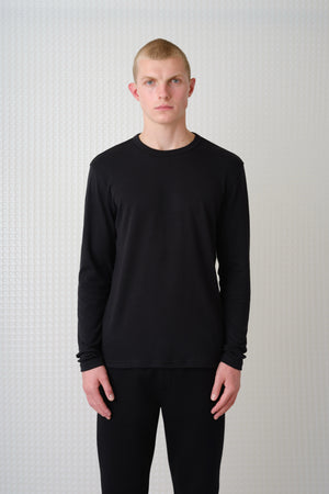 Calla - 260GSM Interlock Long Sleeve T-Shirt - Black