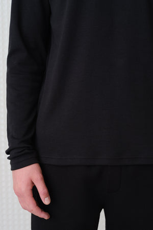 Calla - 260GSM Interlock Long Sleeve T-Shirt - Black