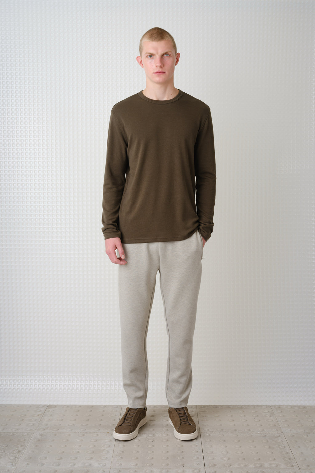 Calla - 260GSM Interlock Long Sleeve T-Shirt - Olive