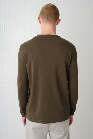 Calla - 260GSM Interlock Long Sleeve T-Shirt - Olive