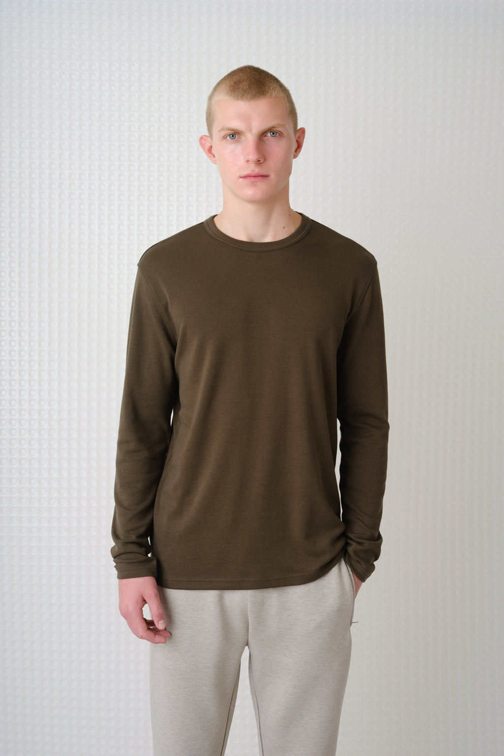 Calla - 260GSM Interlock Long Sleeve T-Shirt - Olive
