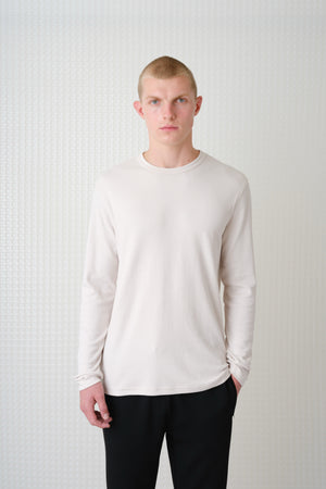 Calla - 260GSM Interlock Long Sleeve T-Shirt - Stone