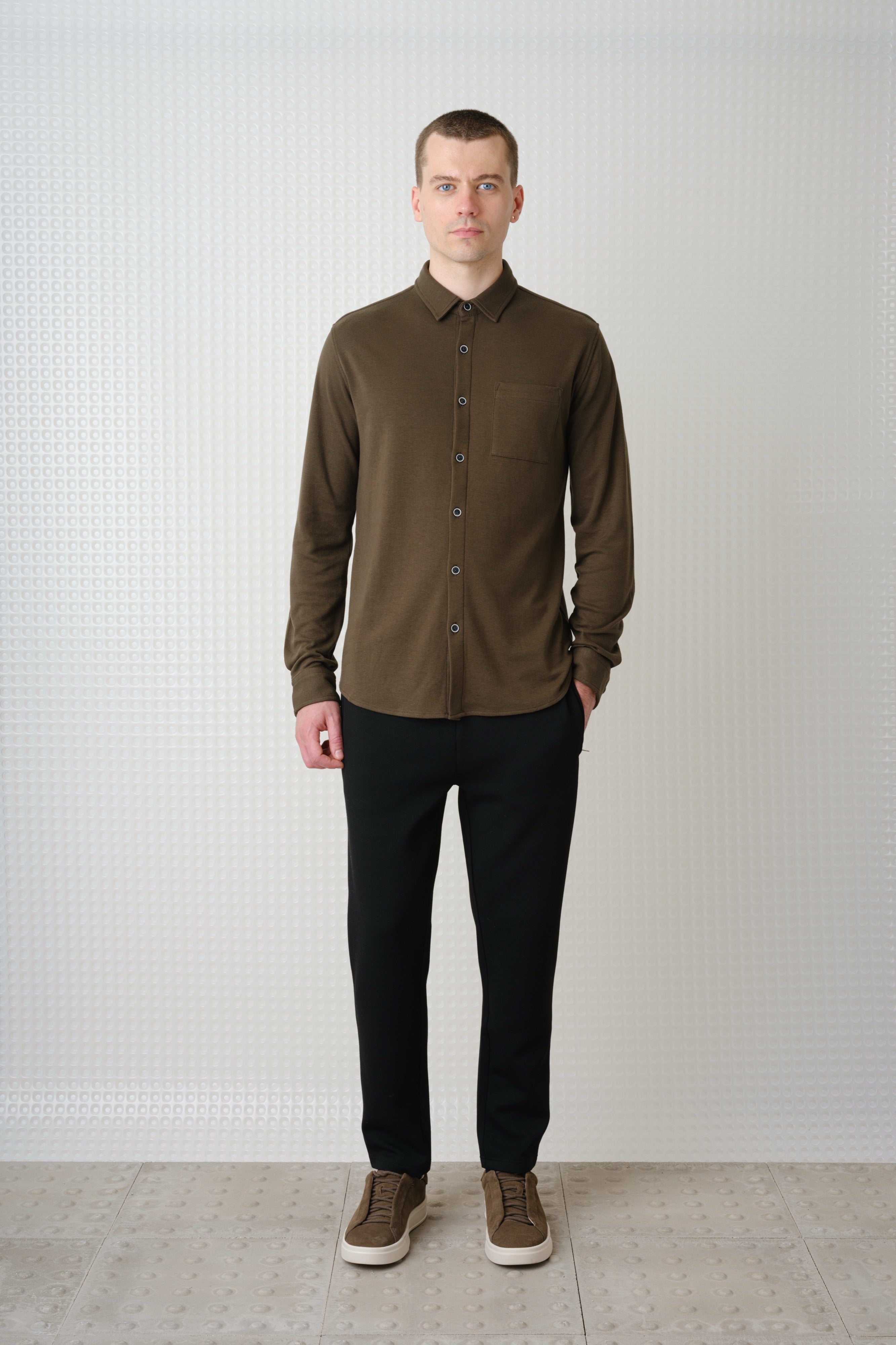 Calmer - 260GSM Interlock Shirt - Olive