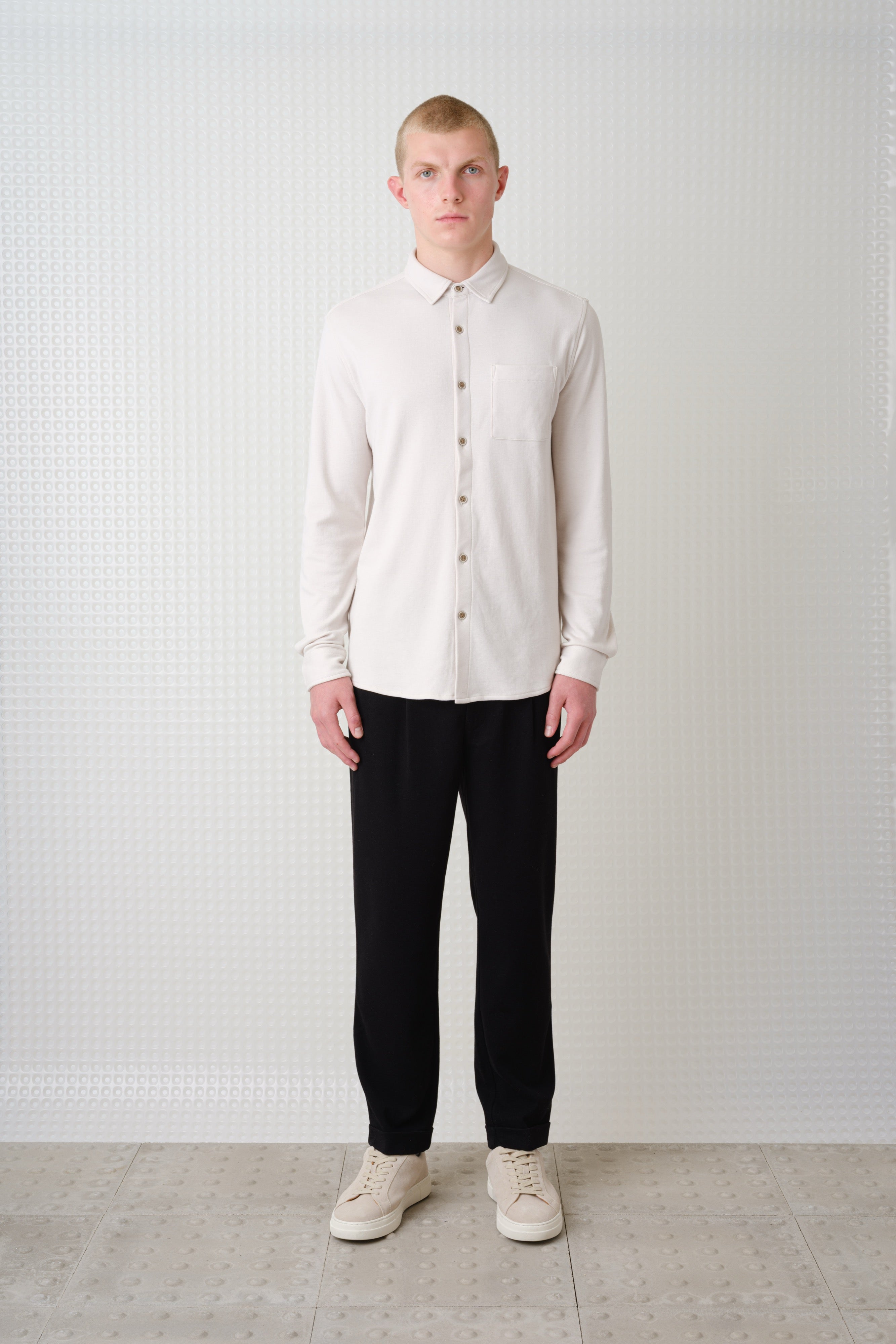 Calmer - 260GSM Interlock Shirt - Stone