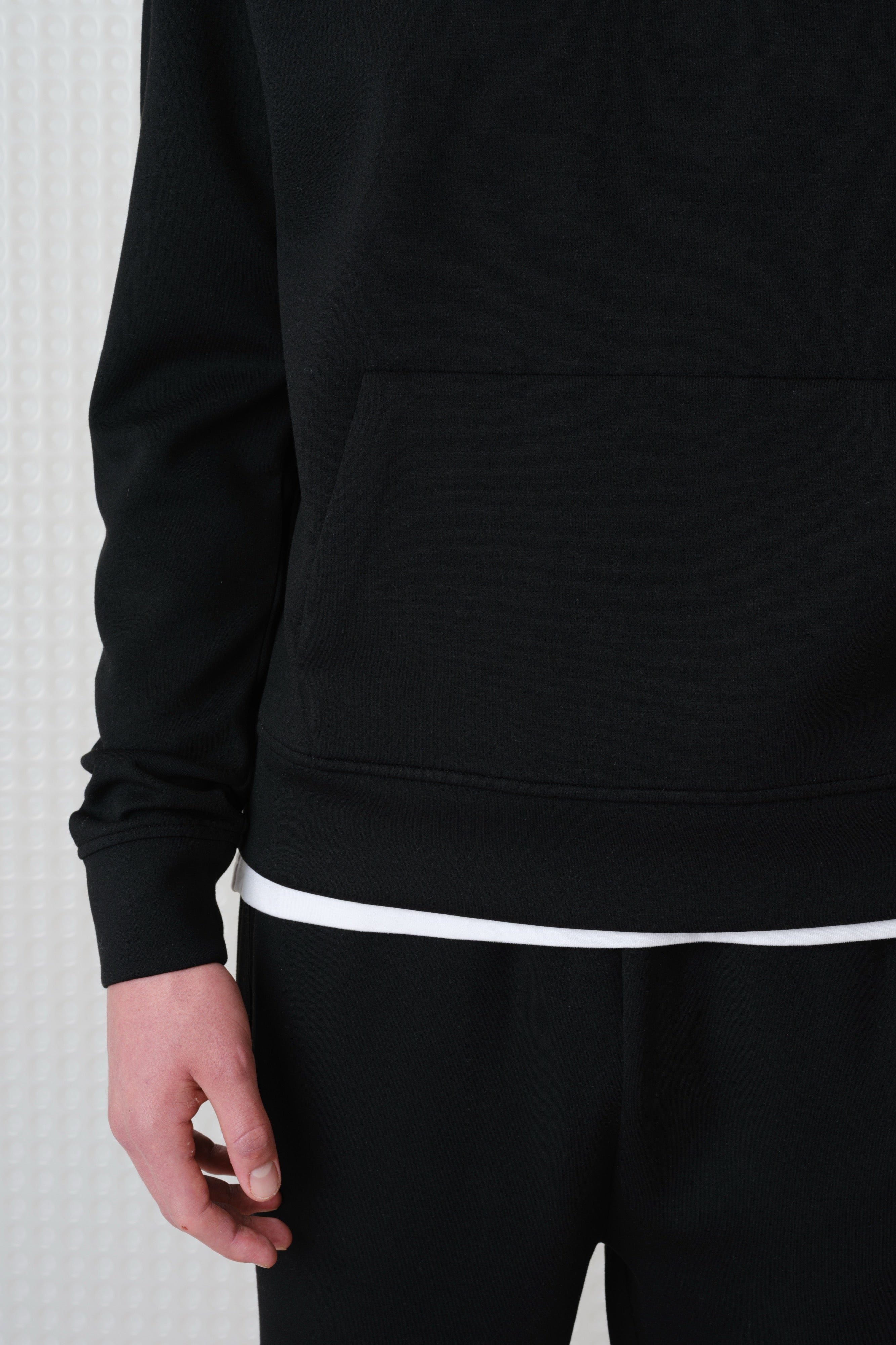 Cassian - Bonded Jersey Hoodie - Black