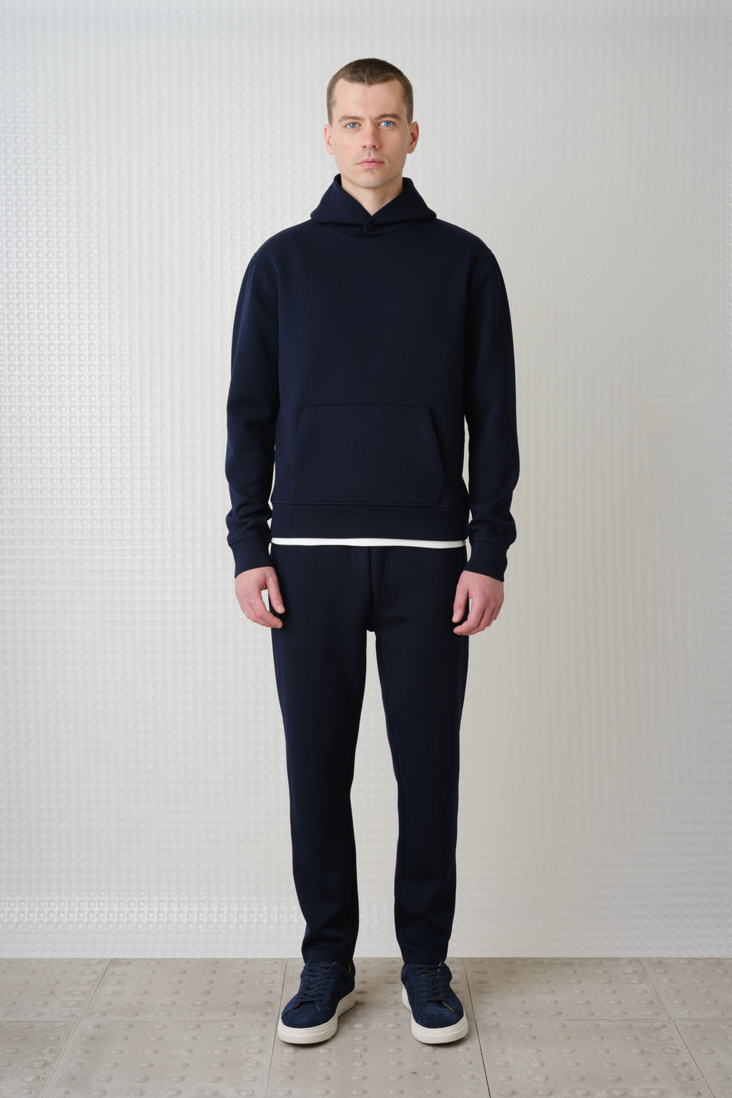 Cassian - Bonded Jersey Hoodie - Navy