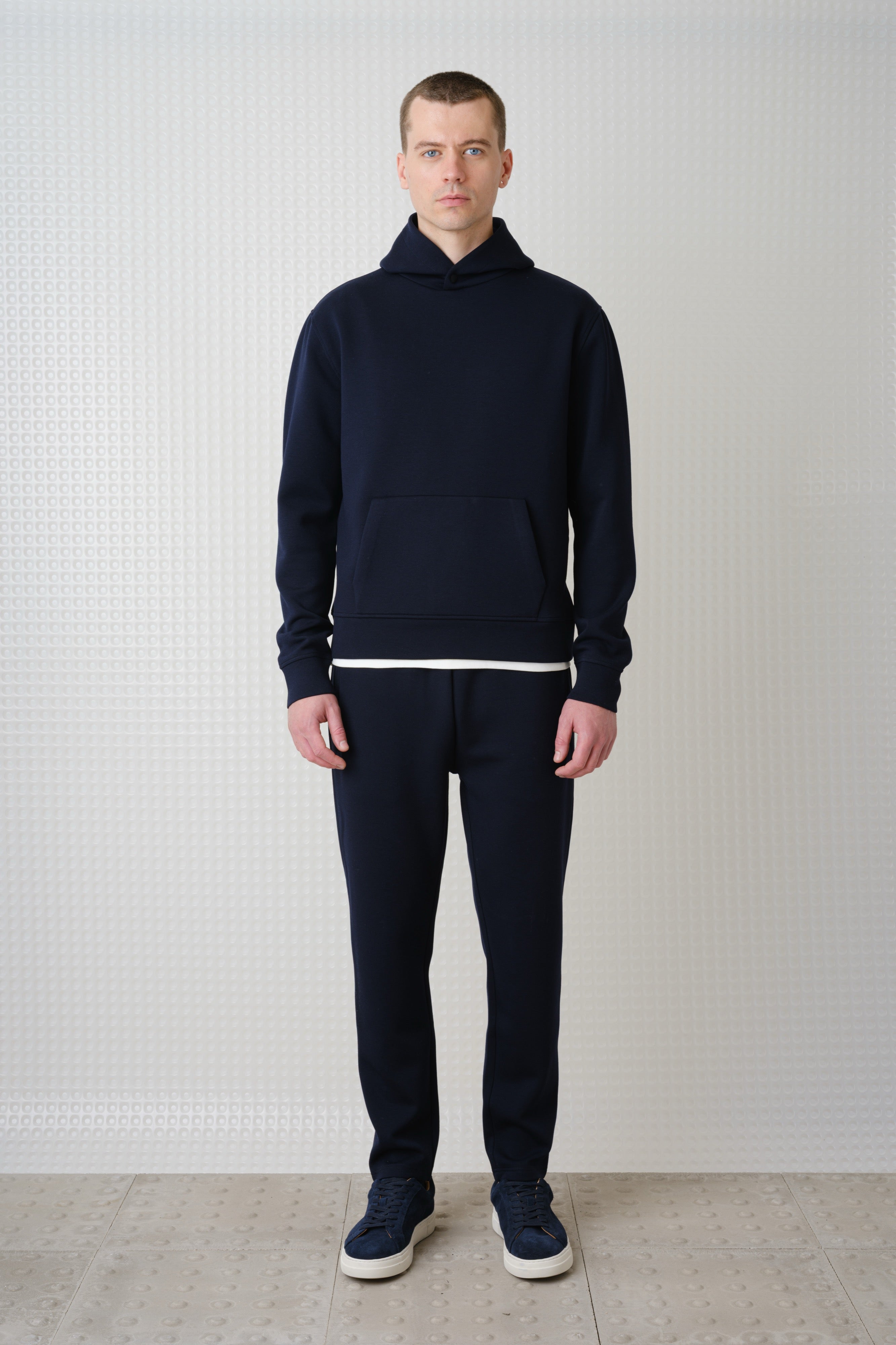 Cassian - Bonded Jersey Hoodie - Navy
