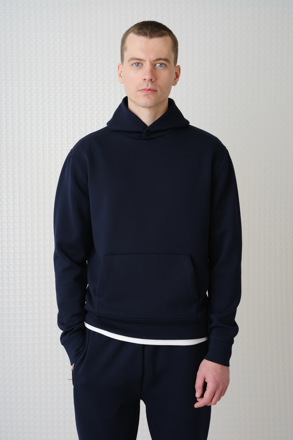 Cassian - Bonded Jersey Hoodie - Navy