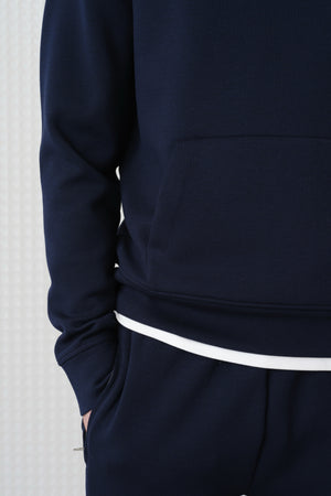 Cassian - Bonded Jersey Hoodie - Navy