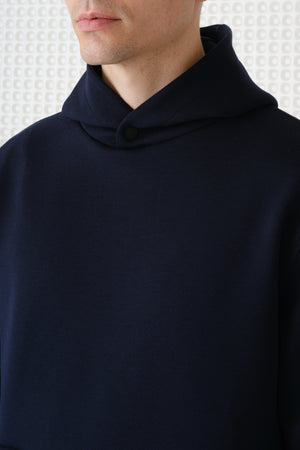 Cassian - Bonded Jersey Hoodie - Navy