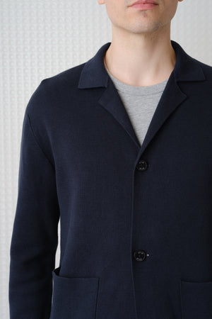 Dragor - Cotton Knit Blazer - Navy