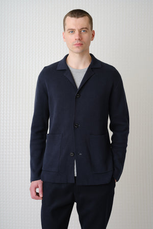 Dragor - Cotton Knit Blazer - Navy