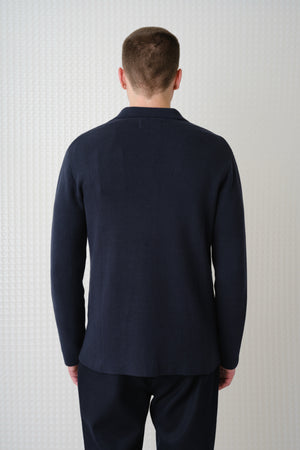 Dragor - Cotton Knit Blazer - Navy