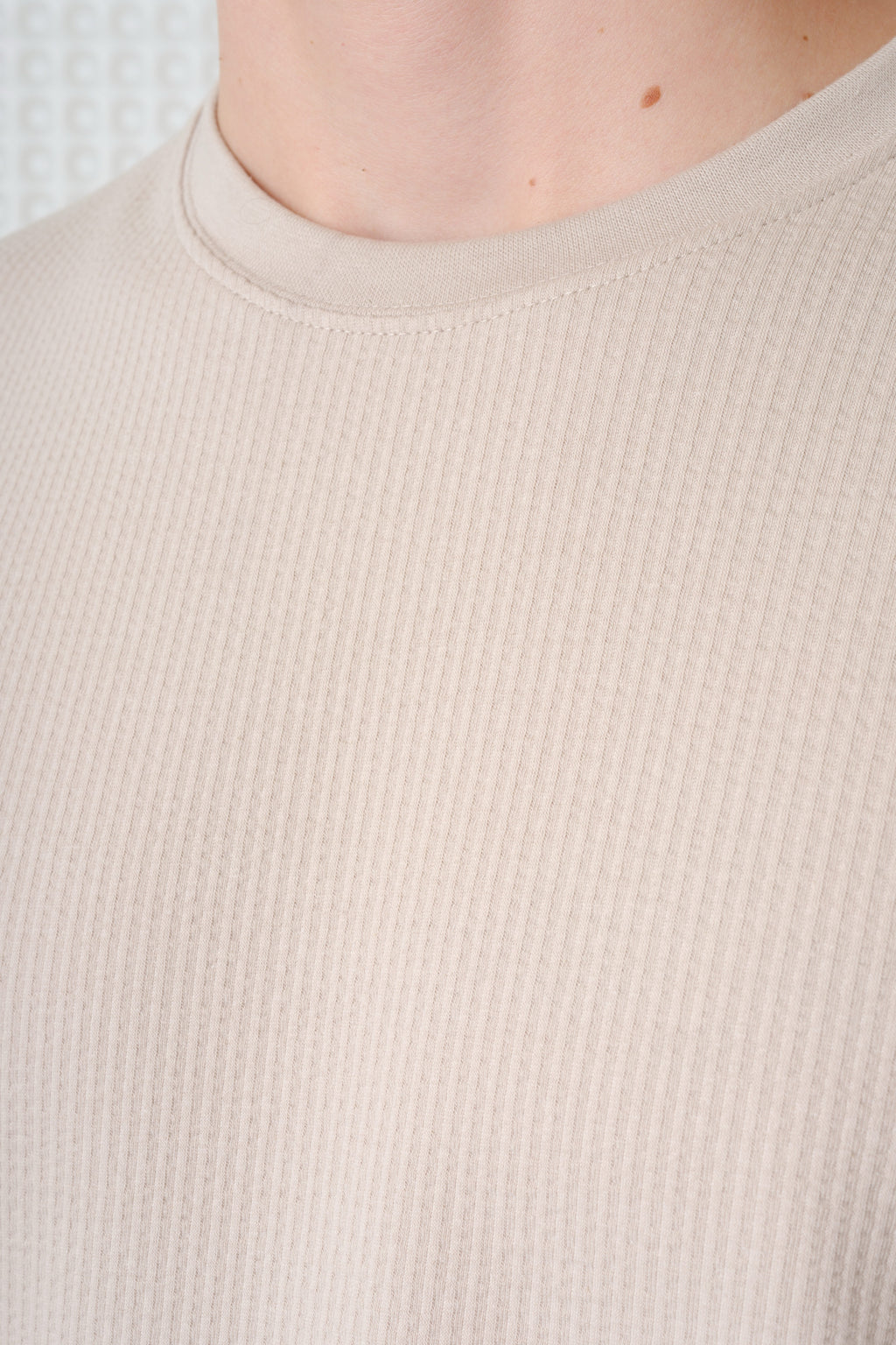 Full - Seersucker Tee - Stone
