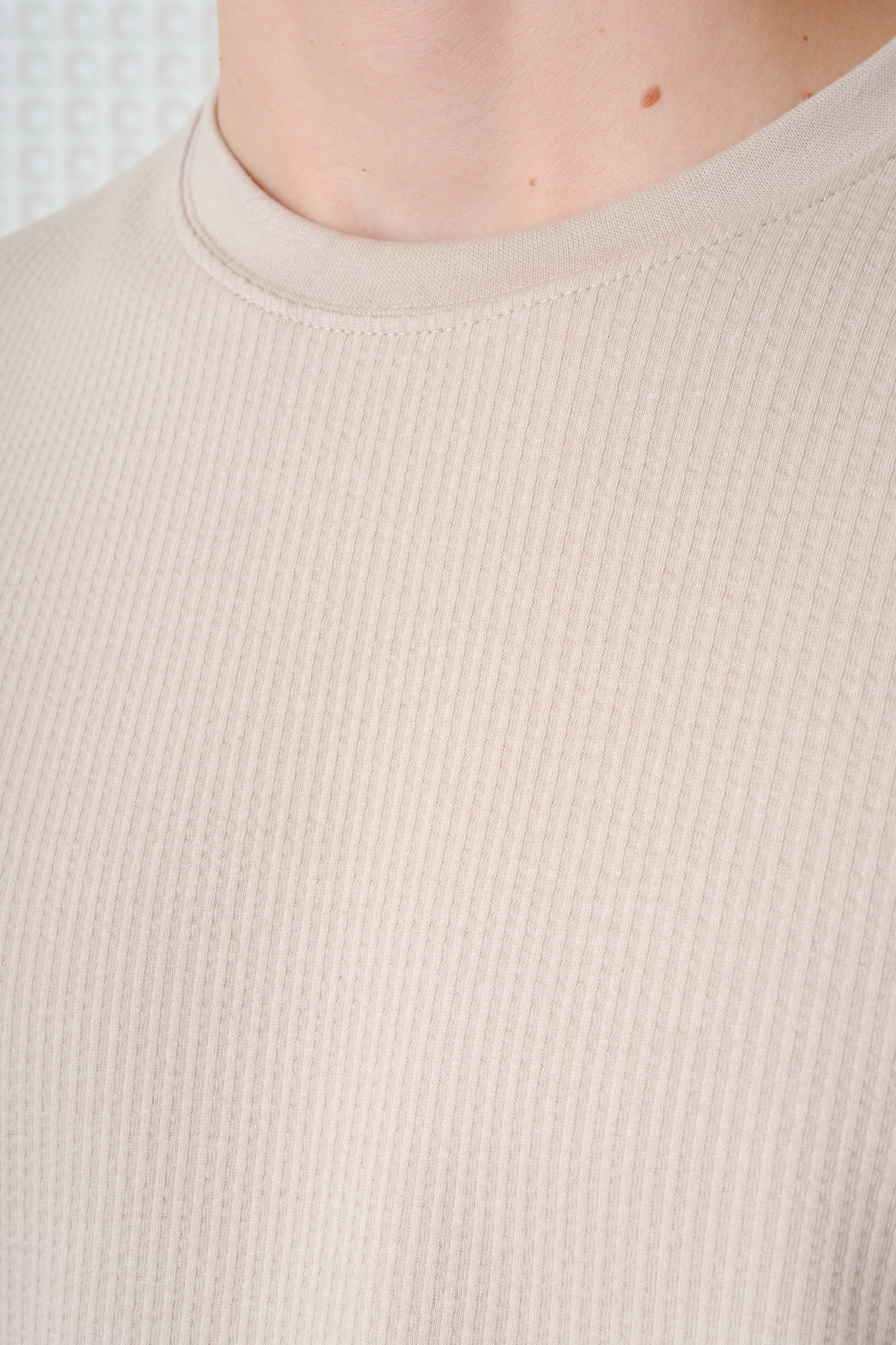Full - Seersucker Tee - Stone