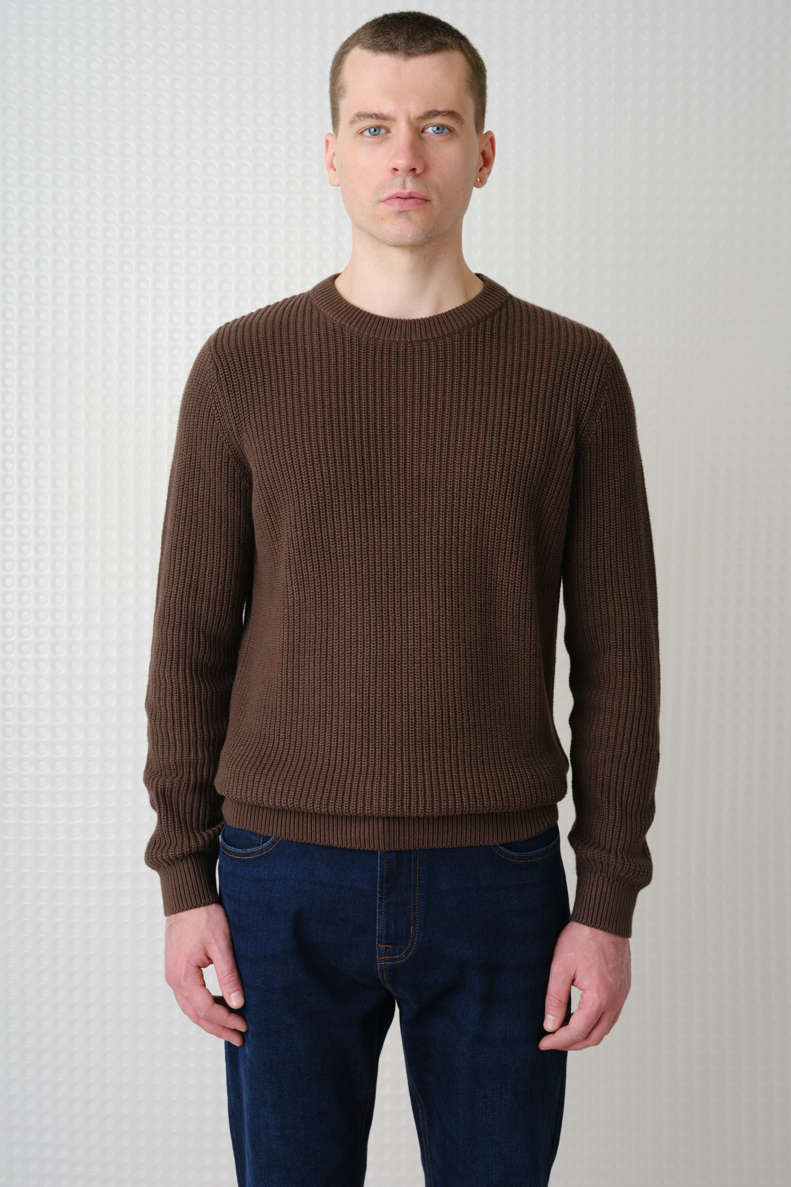 Herning - Crew Neck Knit - Dark Chocolate
