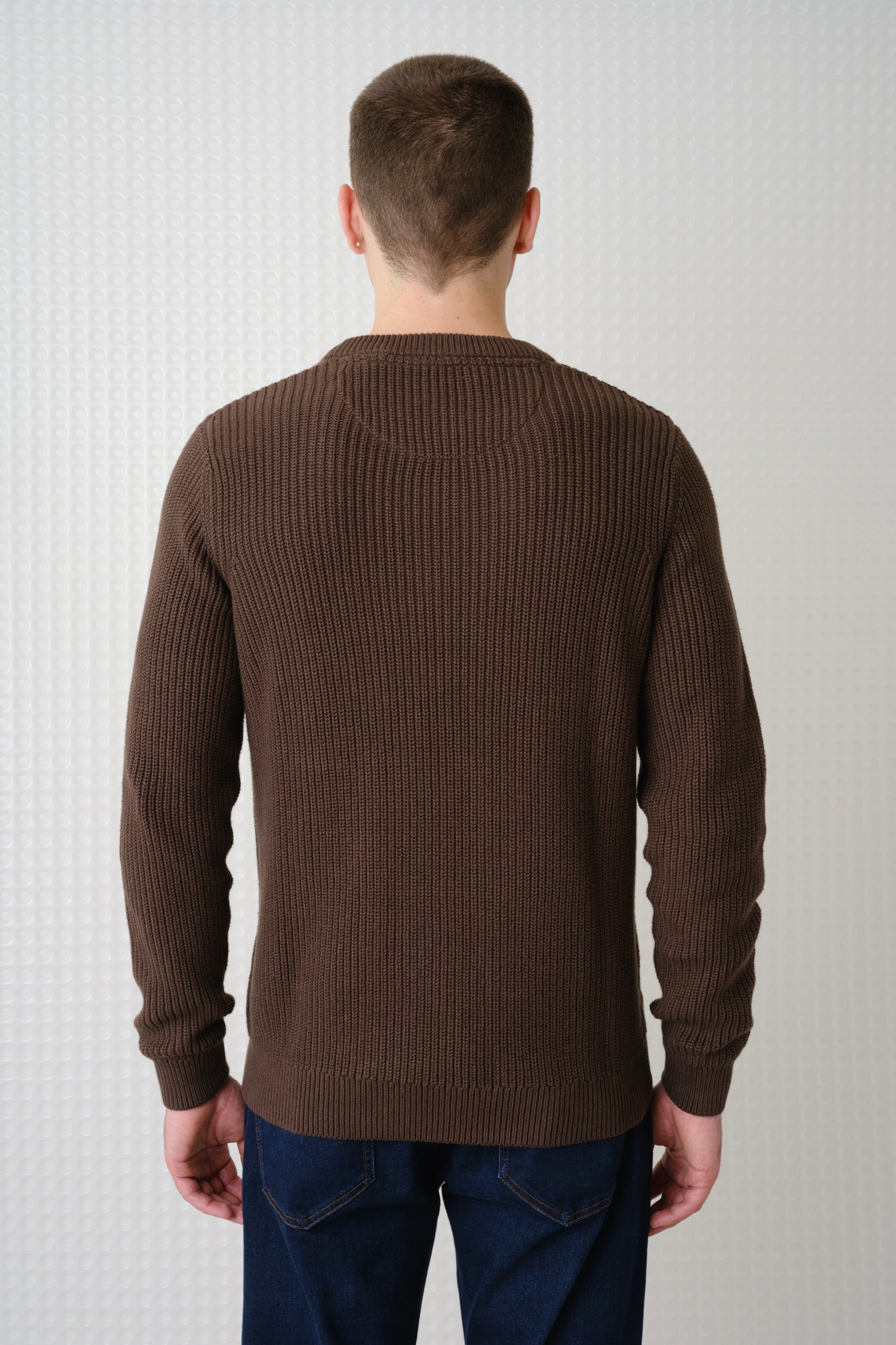 Herning - Crew Neck Knit - Dark Chocolate