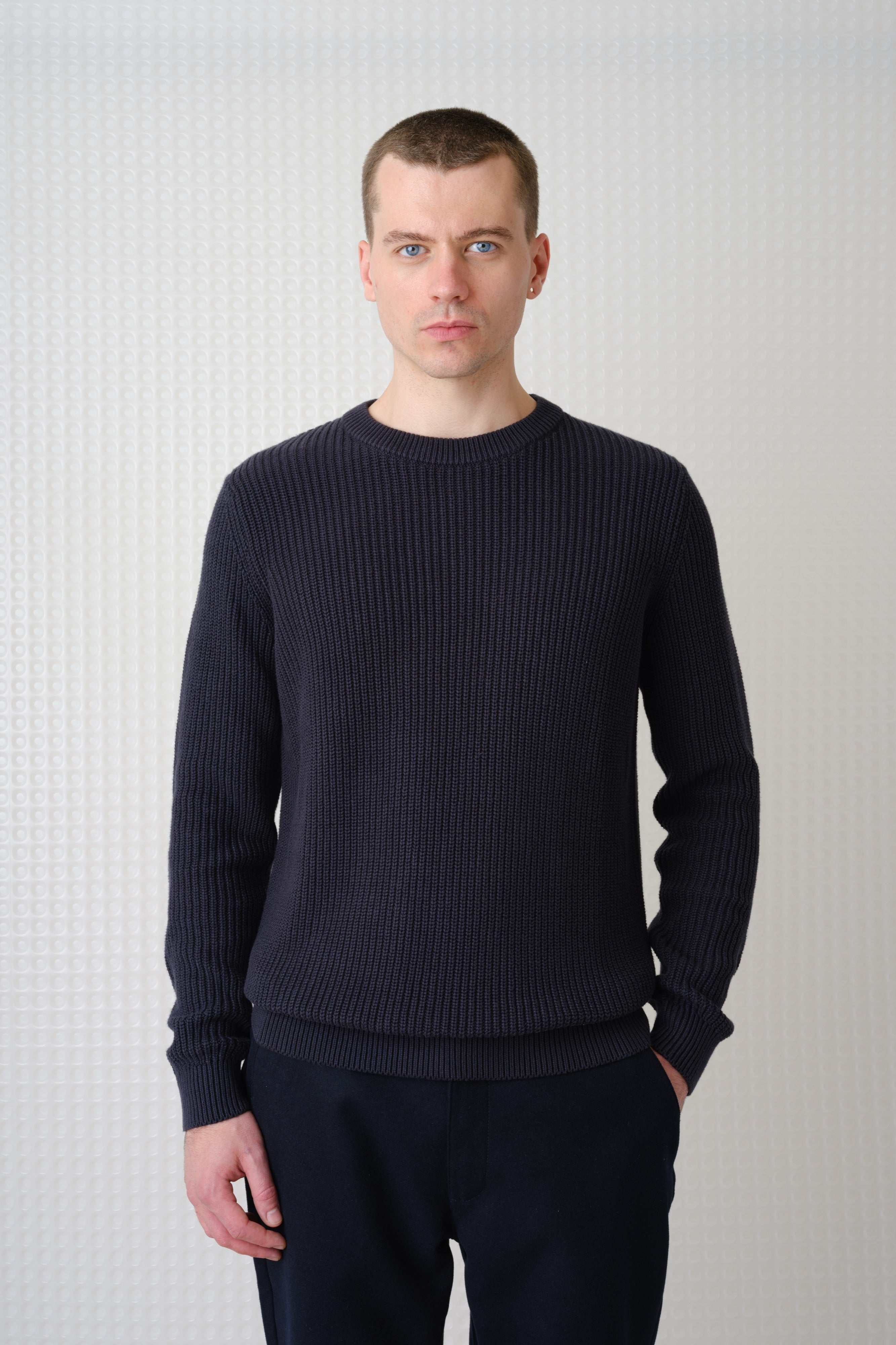 Herning - Crew Neck Knit - Dark Midnight