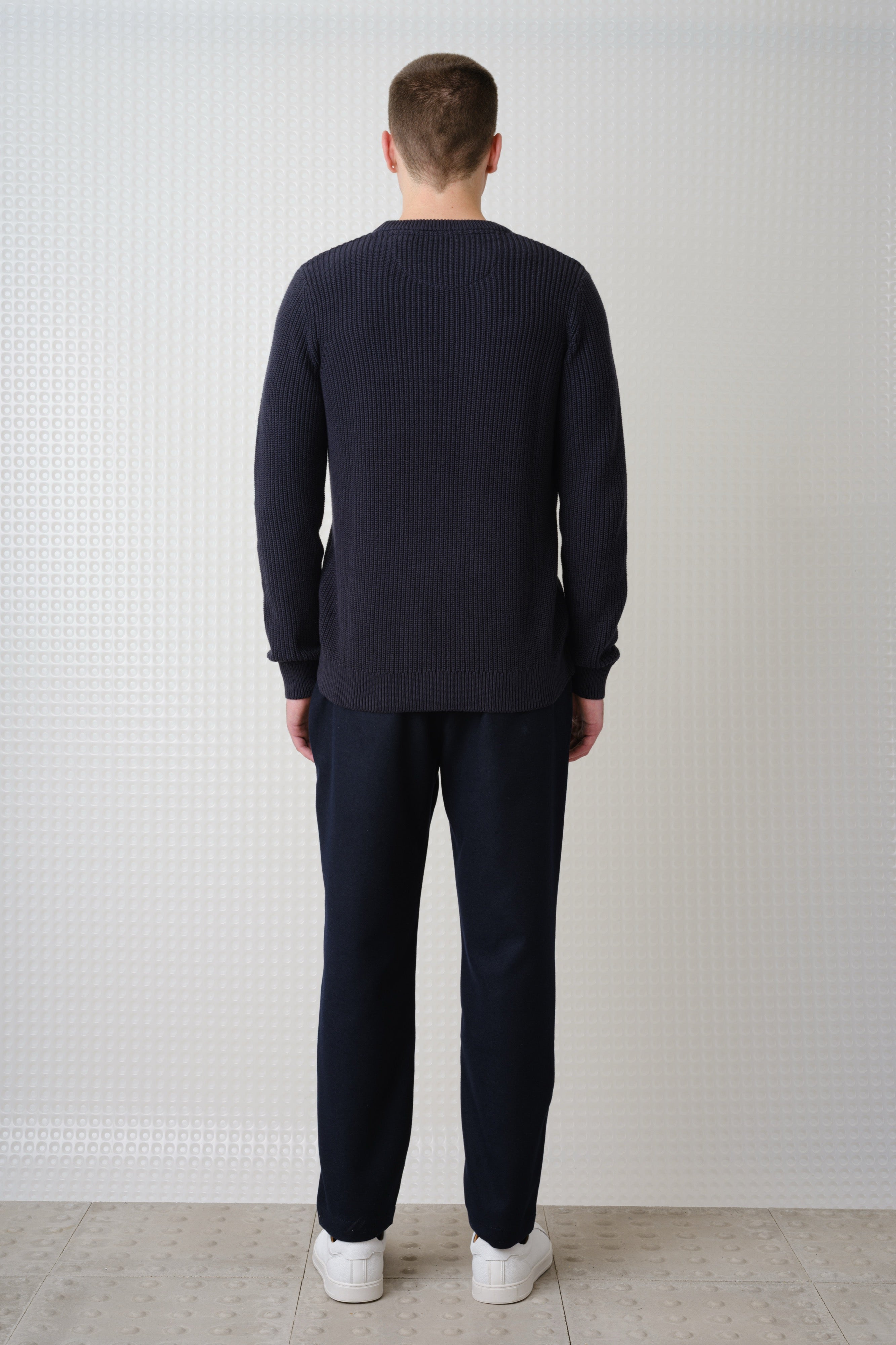 Herning - Quarter Zip Knit - Dark Midnight