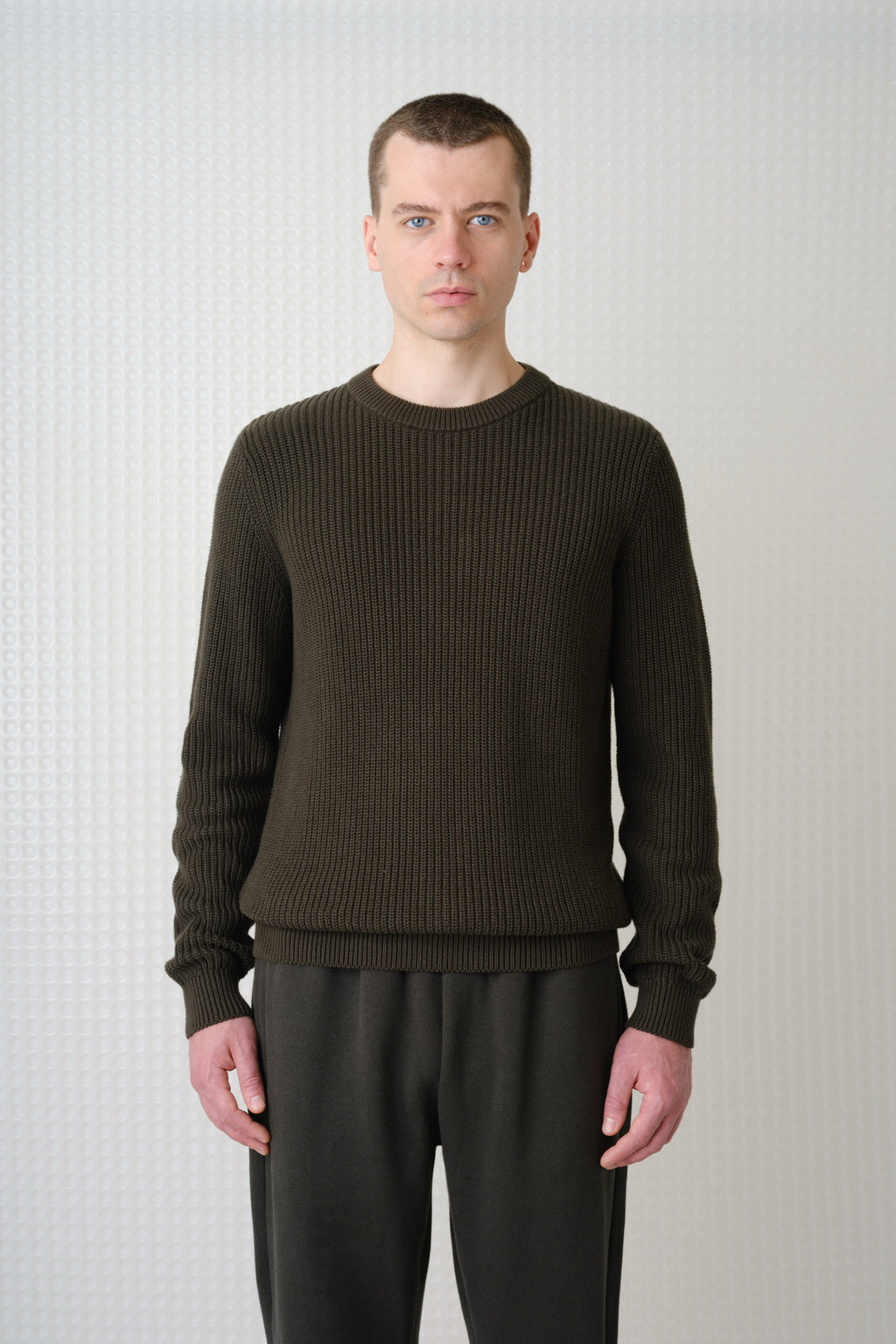 Herning - Crew Neck Knit - Dark Olive