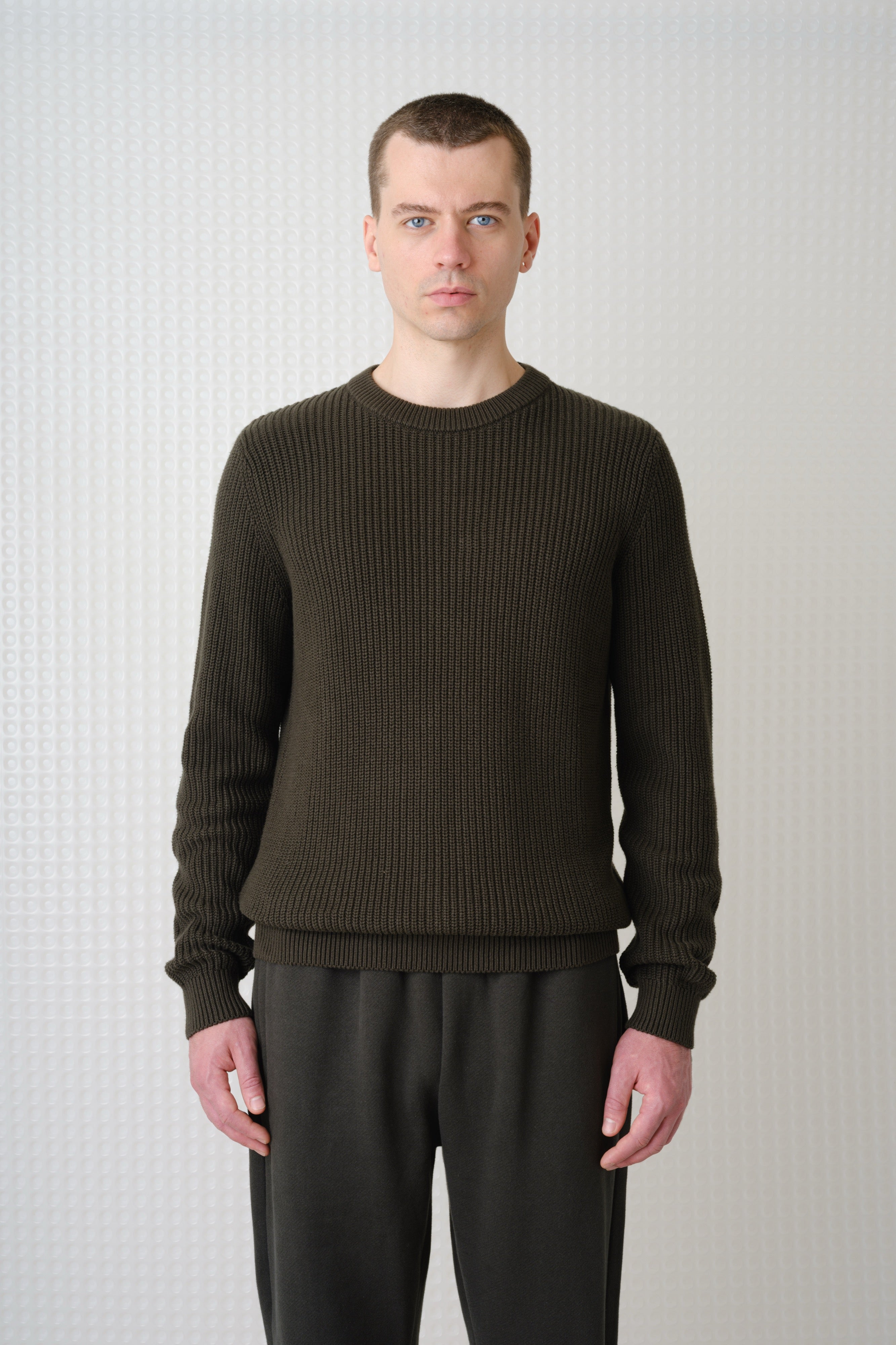 Herning - Crew Neck Knit - Dark Olive