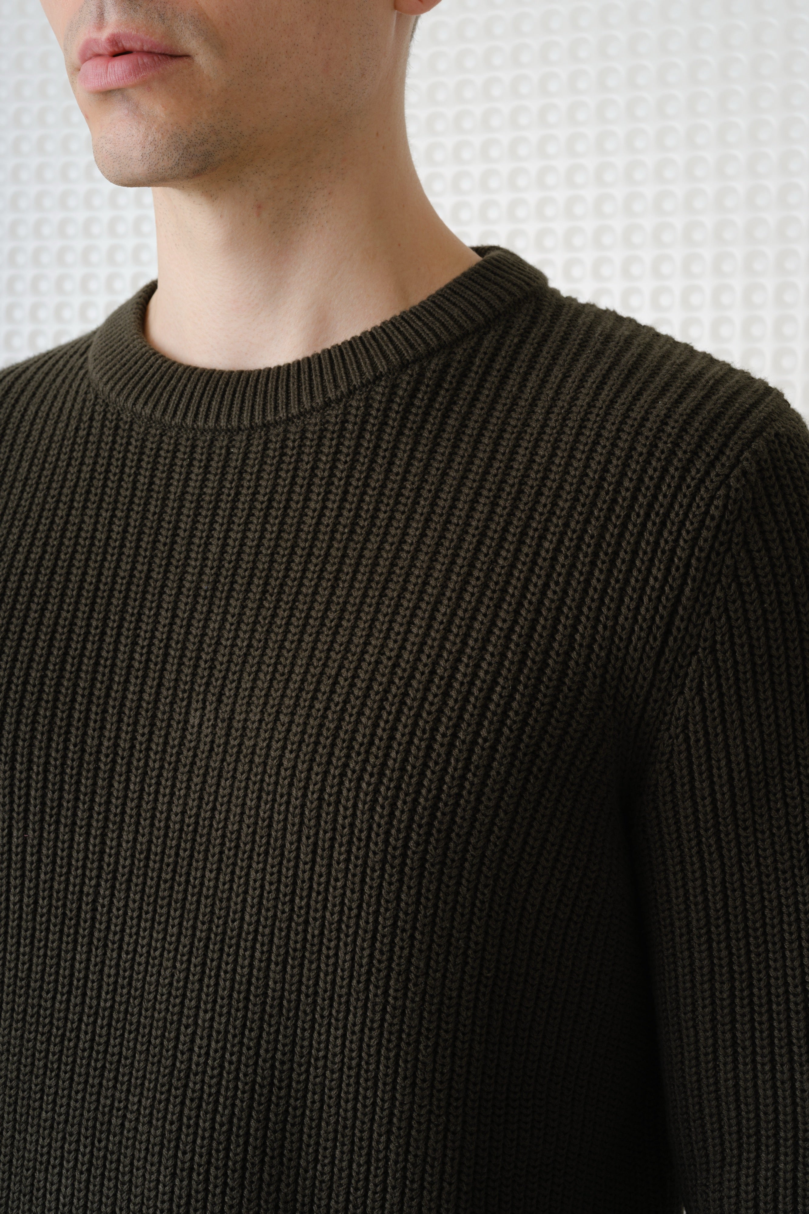 Herning - Crew Neck Knit - Dark Olive