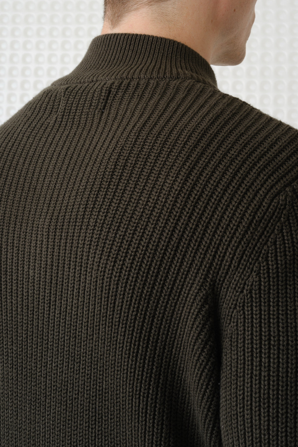 Herning - Quarter Zip Knit - Dark Olive