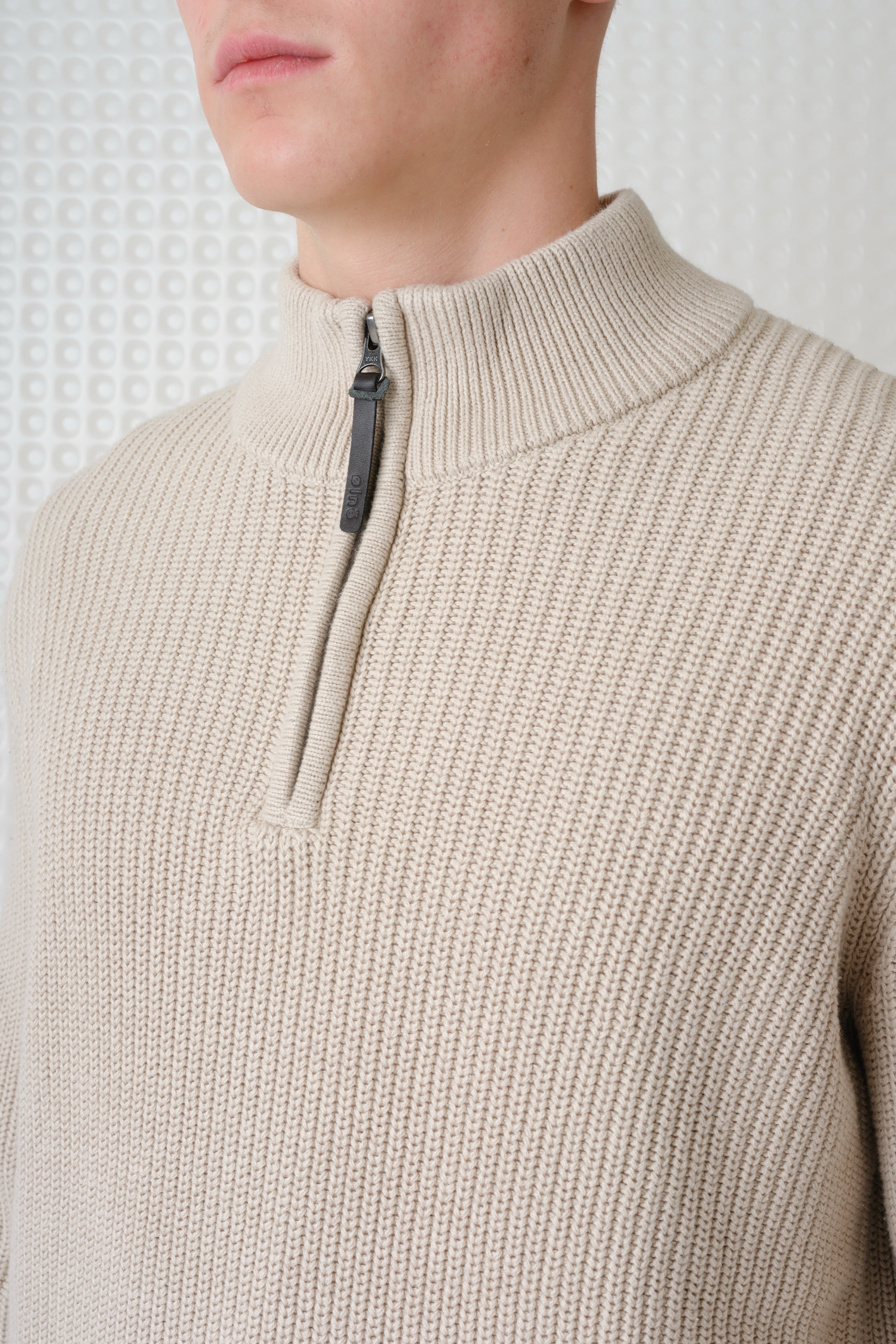 Herning - Quarter Zip Knit - Putty