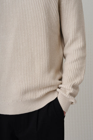 Herning - Quarter Zip Knit - Putty
