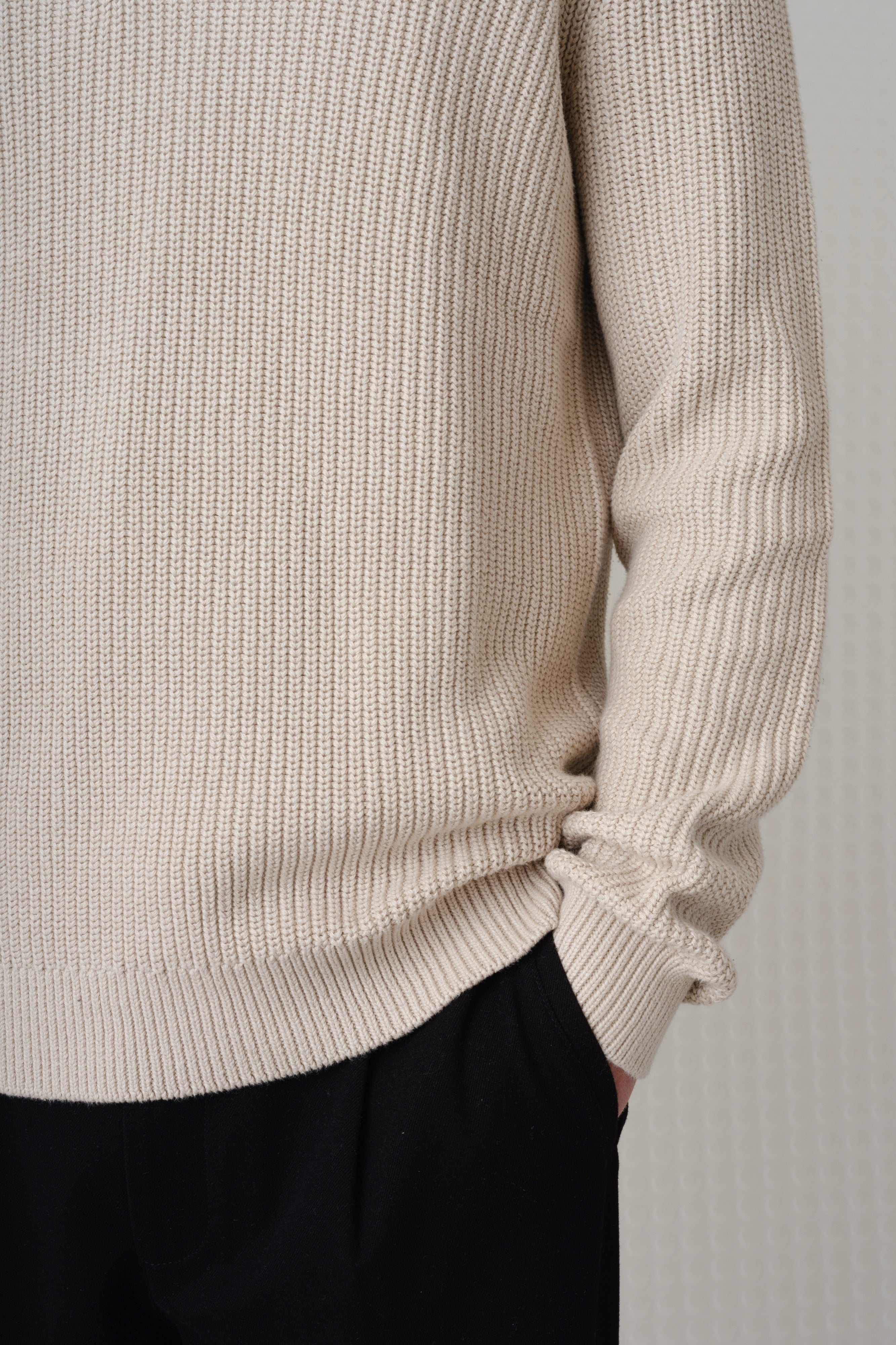 Herning - Quarter Zip Knit - Putty