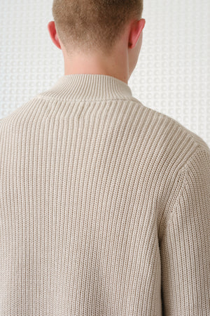 Herning - Quarter Zip Knit - Putty