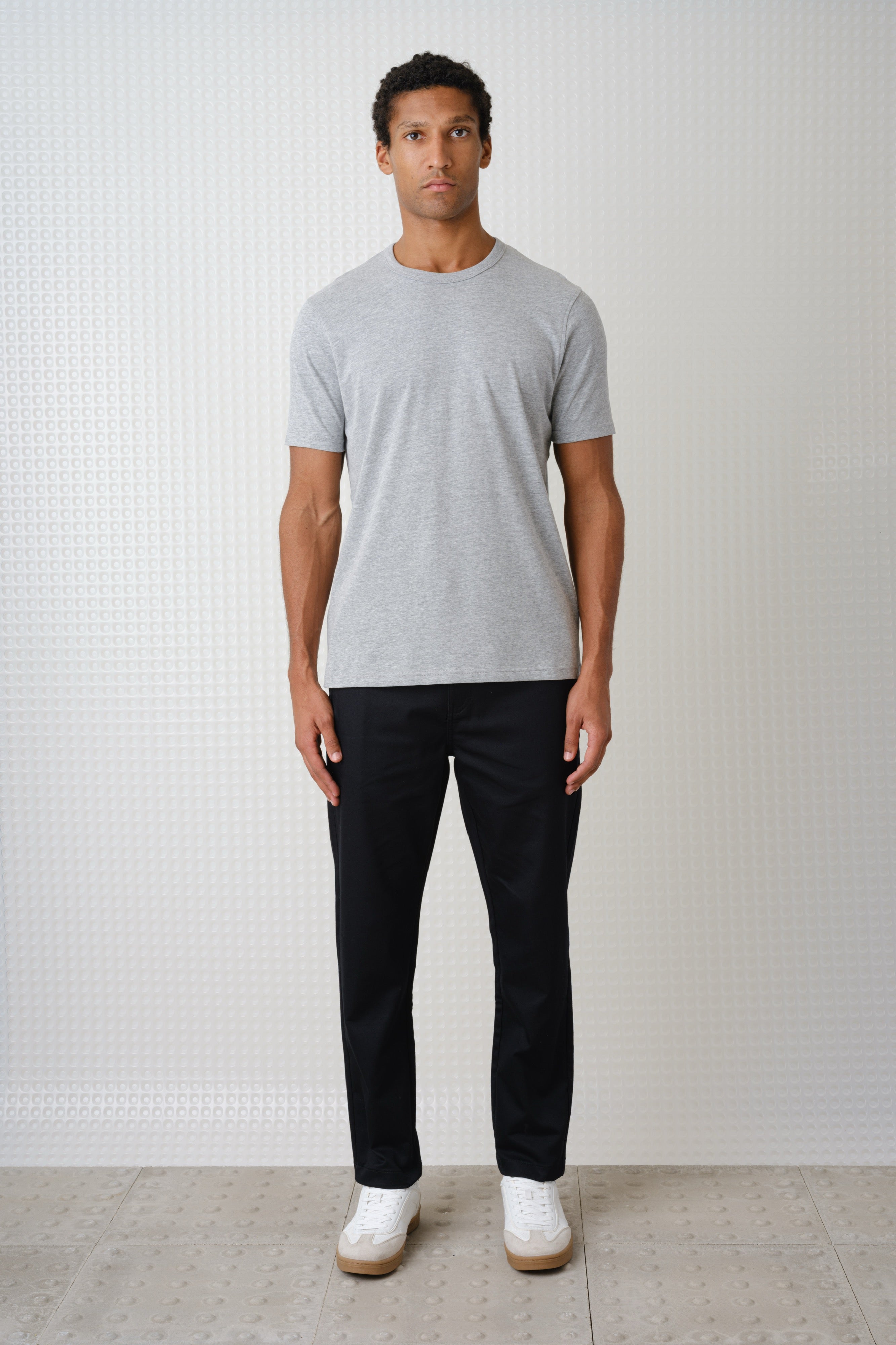 Lander - 230GSM Peached Tee - Grey Marl