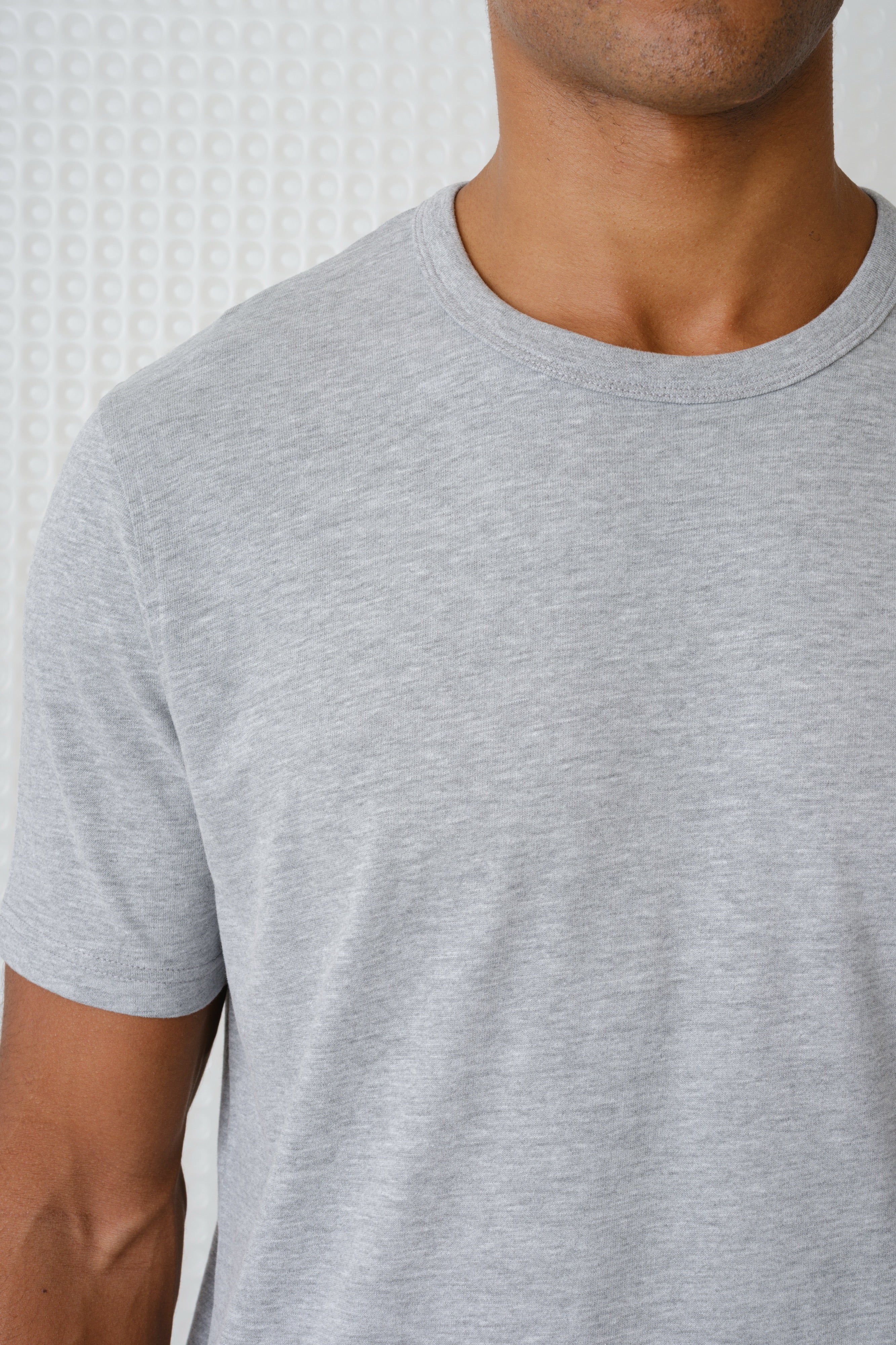 Lander - 230GSM Peached Tee - Grey Marl