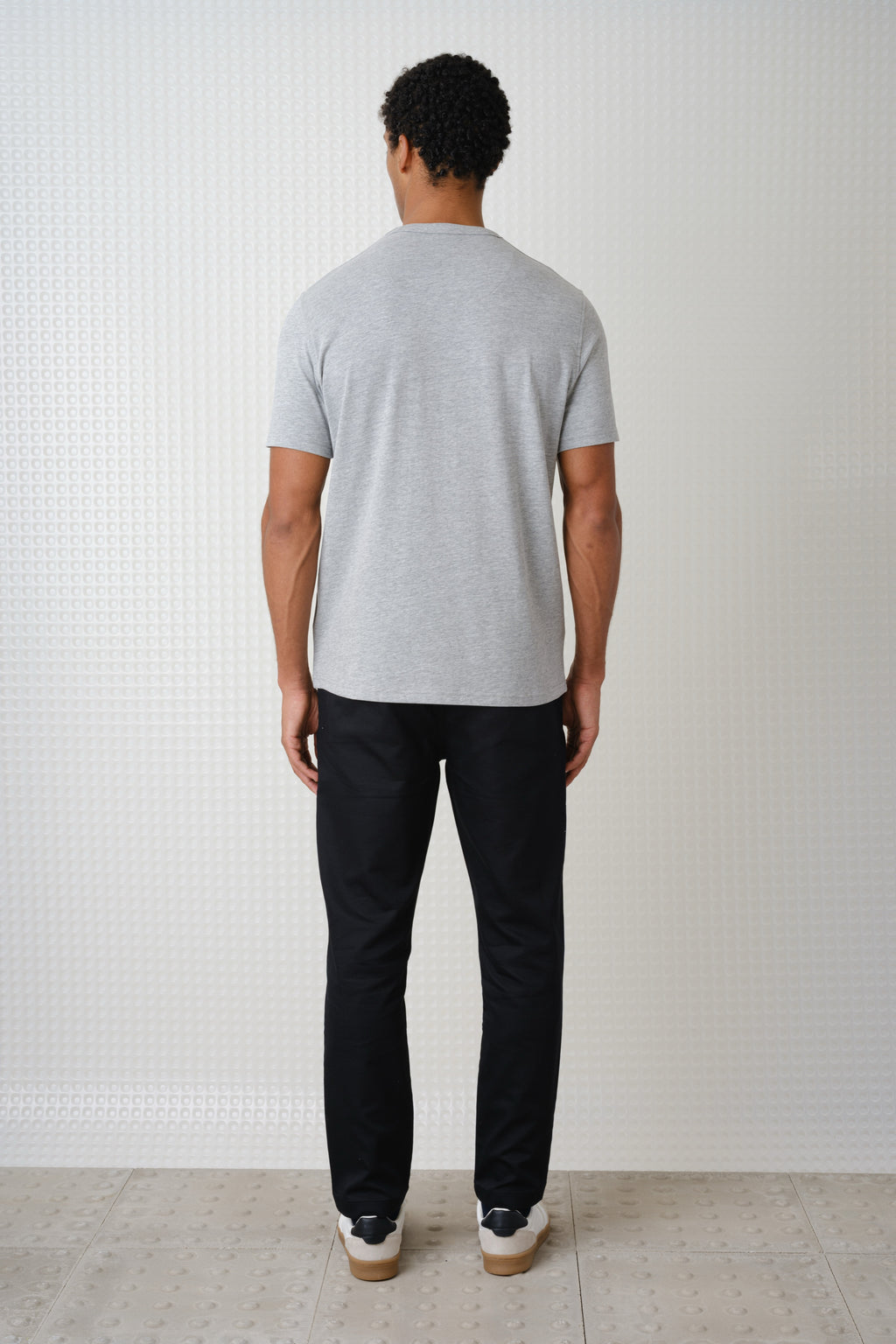 Lander - 230GSM Peached Tee - Grey Marl